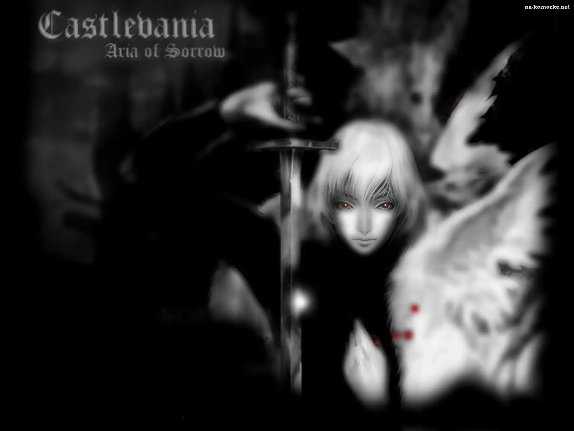 horror, Castlevania, kobieta, szarość, miecz