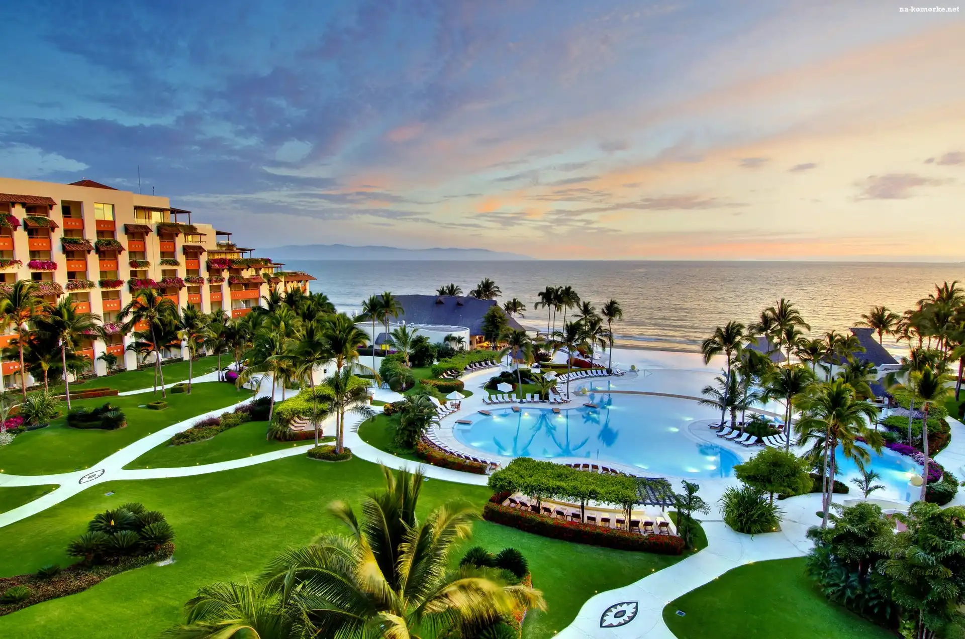 Hotel, Tropik, Basen, Ocean