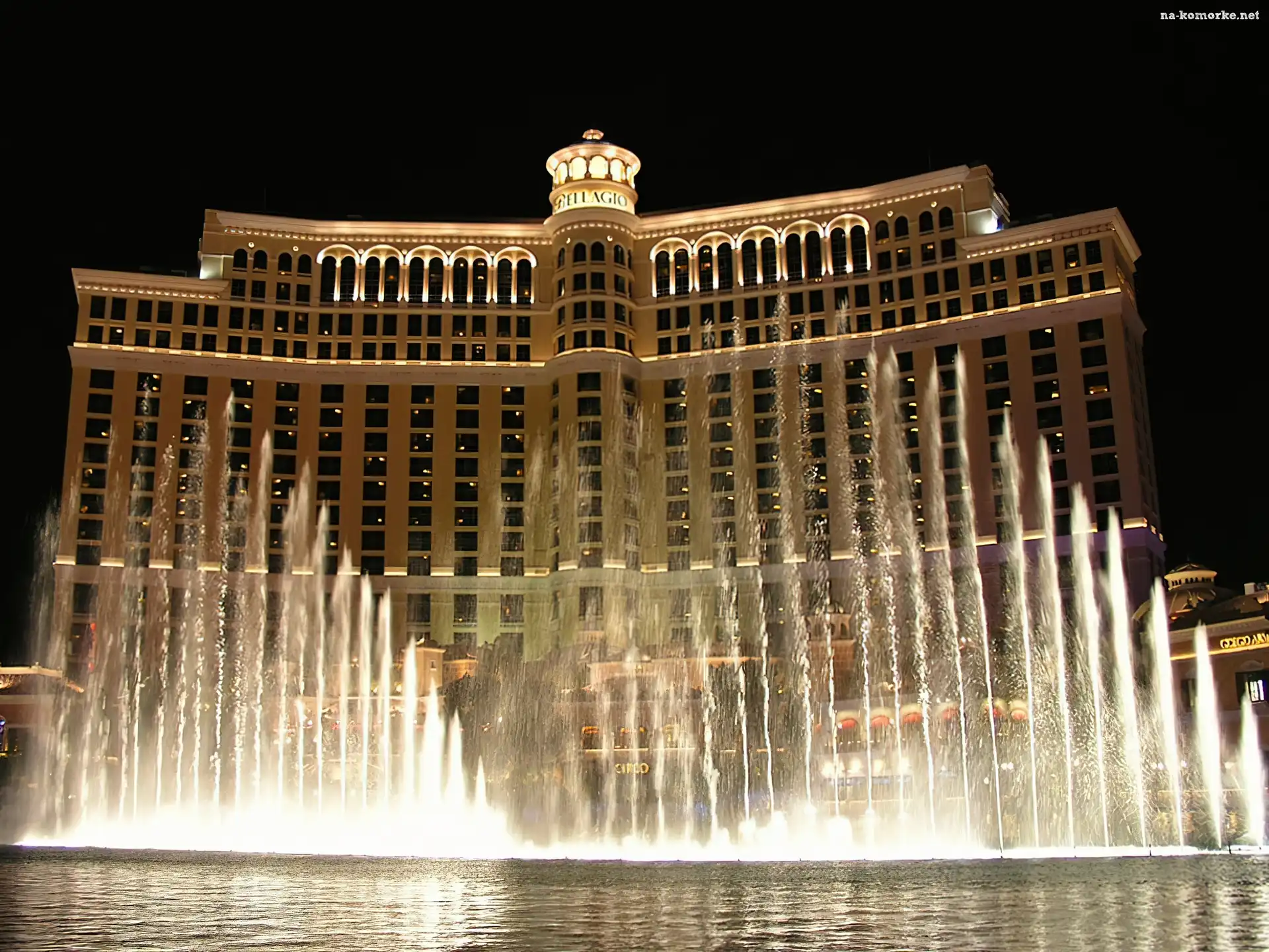 Hotel, Vegas, Fontanna, Las