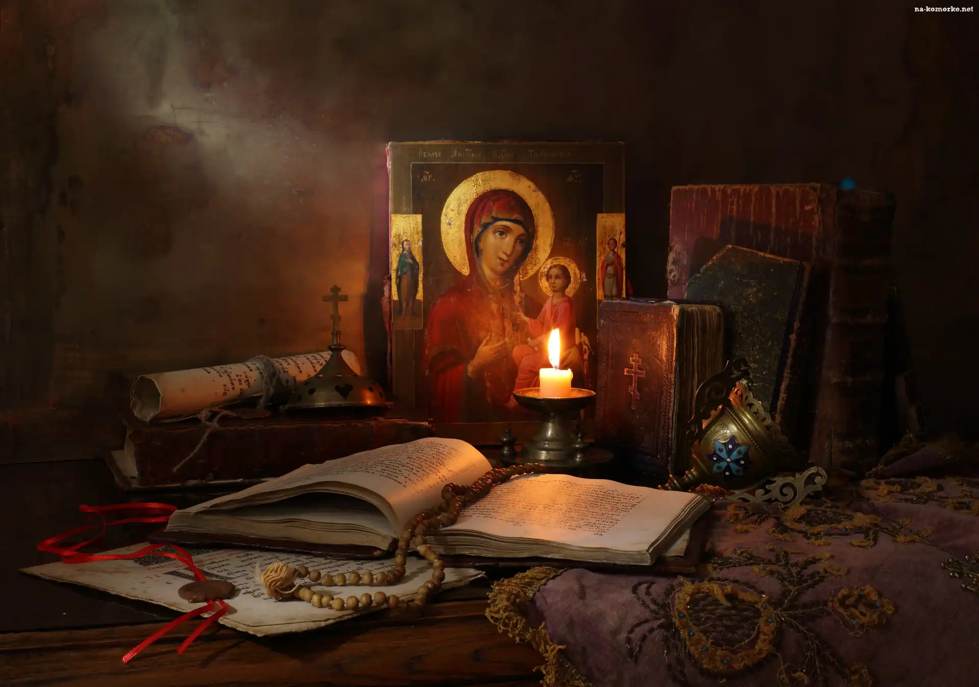 Ikona, Religijna, Książki, Świeca