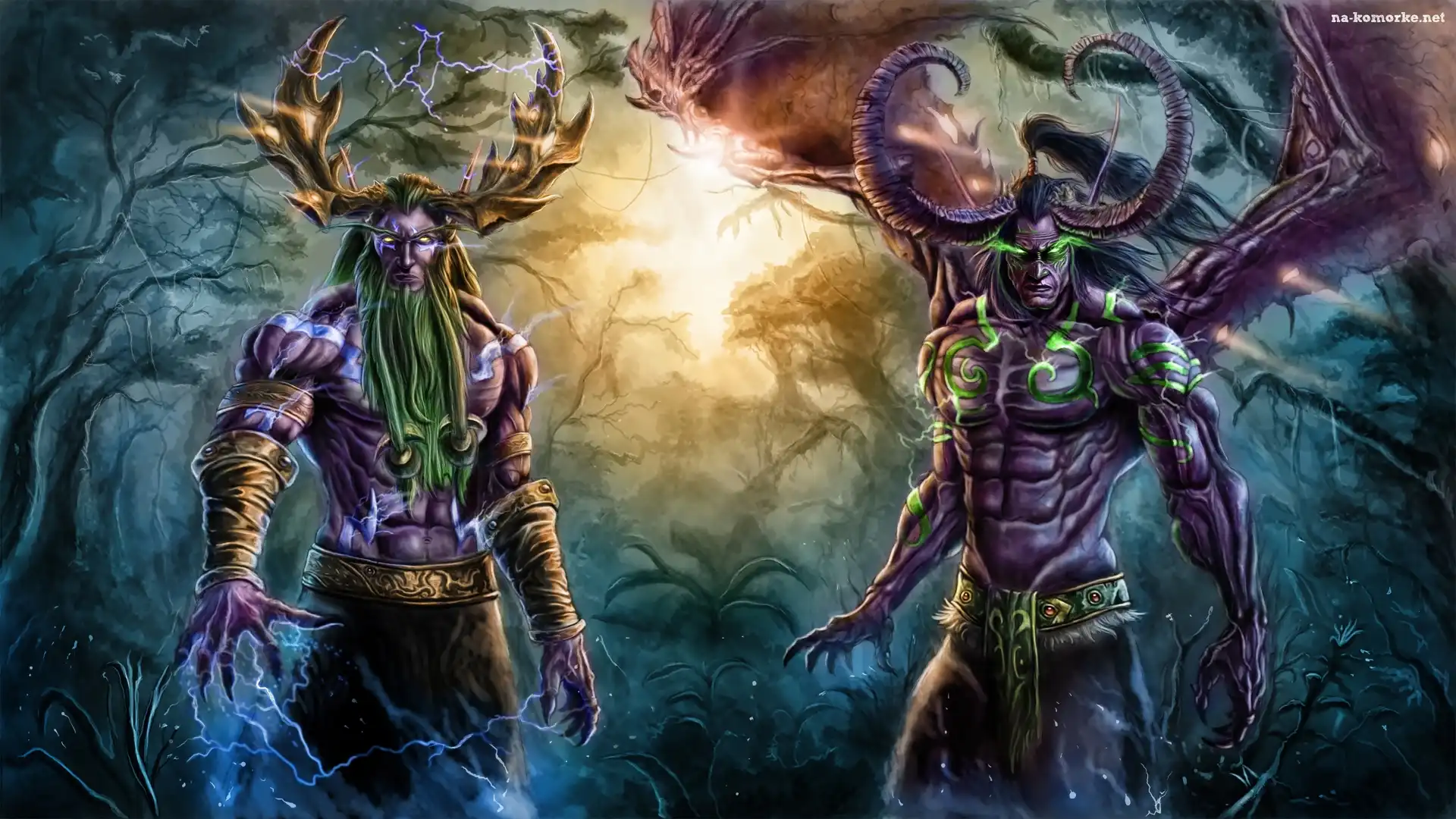 Illidan Stormrage, Gra, World of Warcraft, Warcraft 3 Reign of Chaos, Malfurion Stormrage