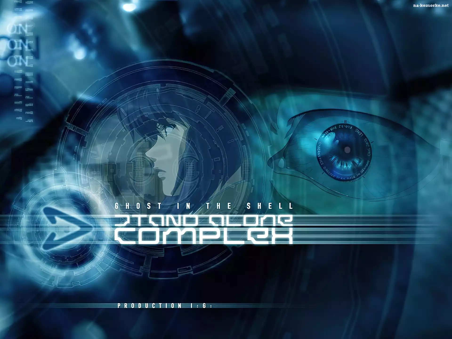napisy, twarz, Ghost In The Shell, oko