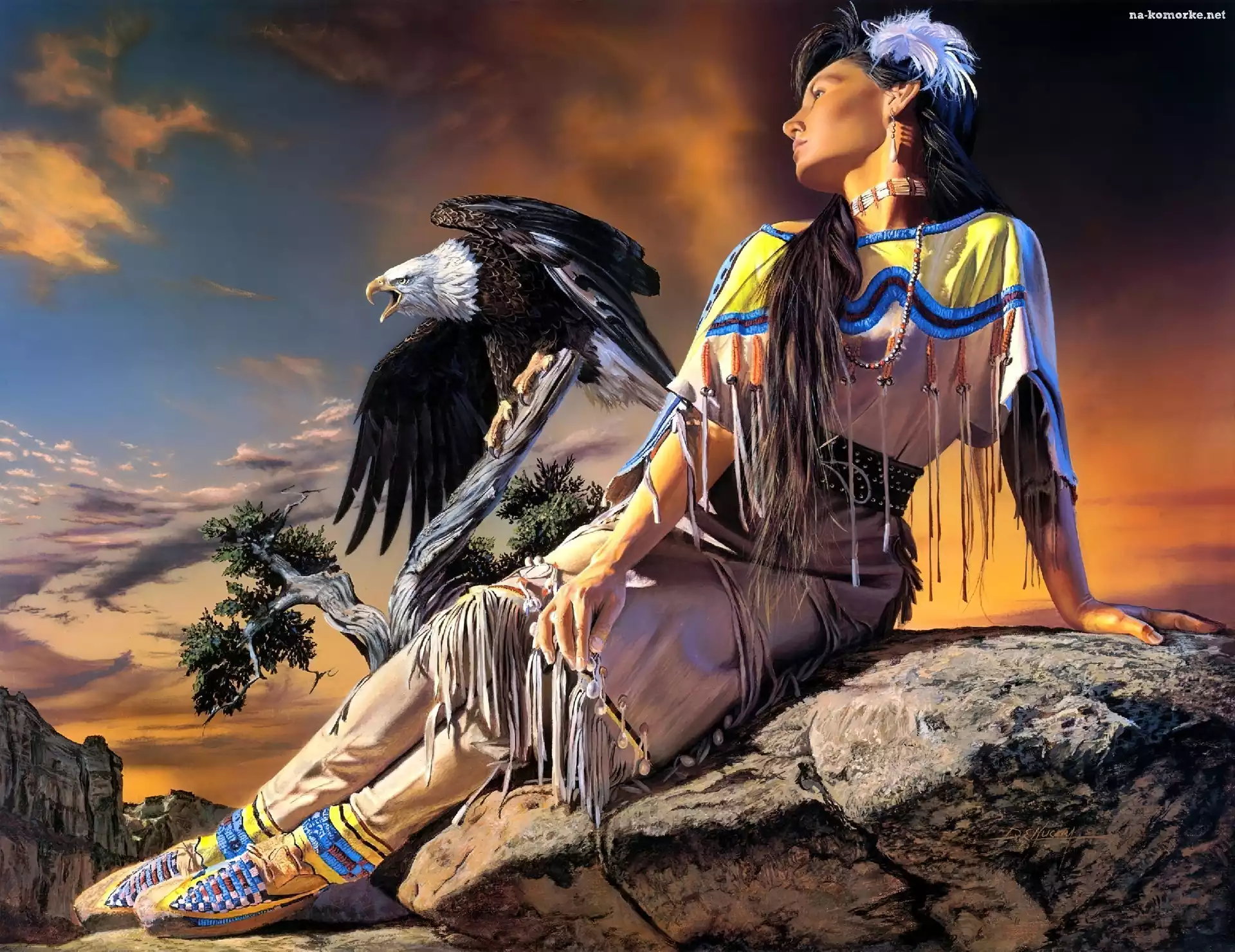 Indianka, Bielik amerykański, Fantasy, Kobieta