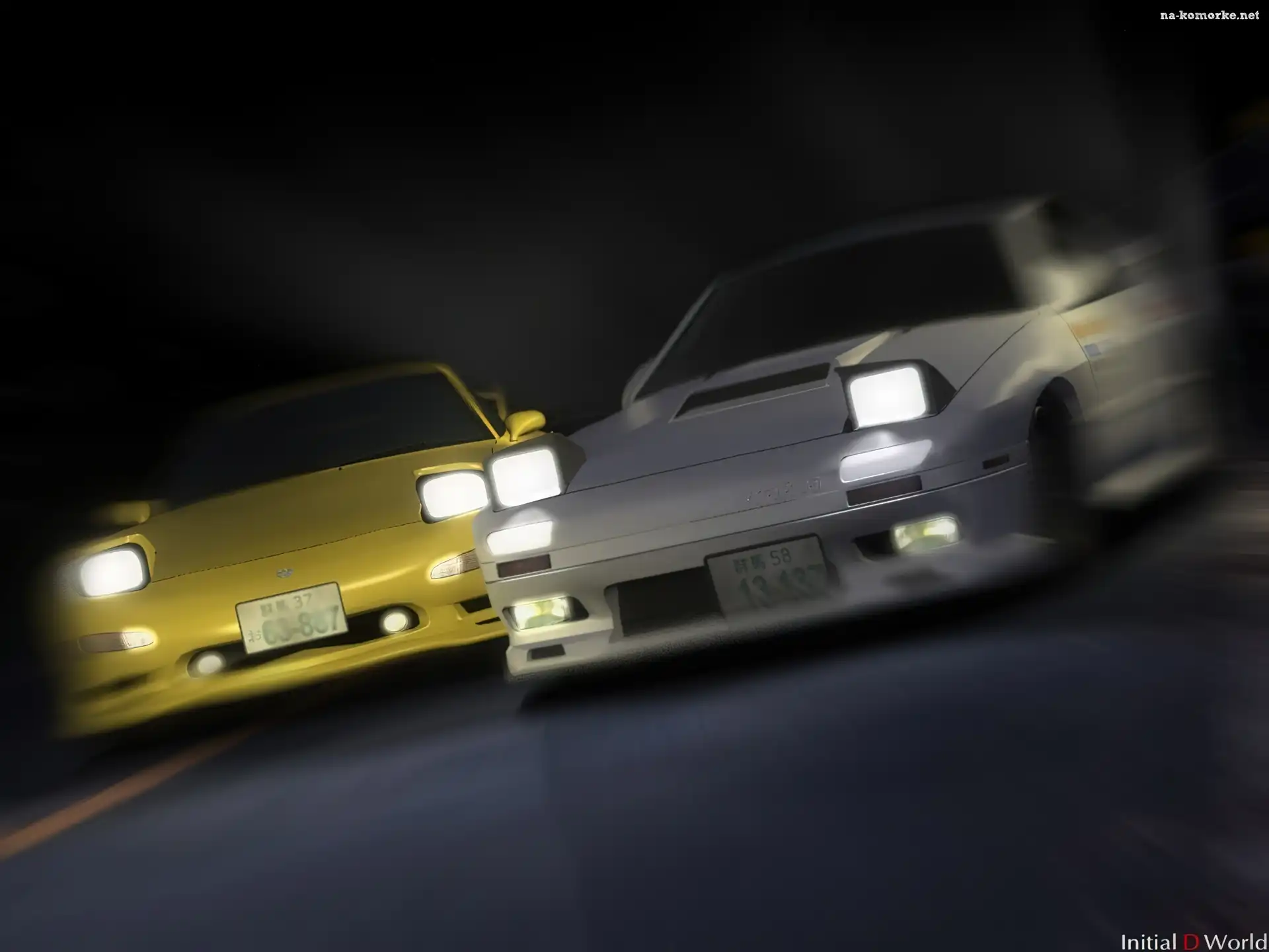 samochody, noc, Initial D, race