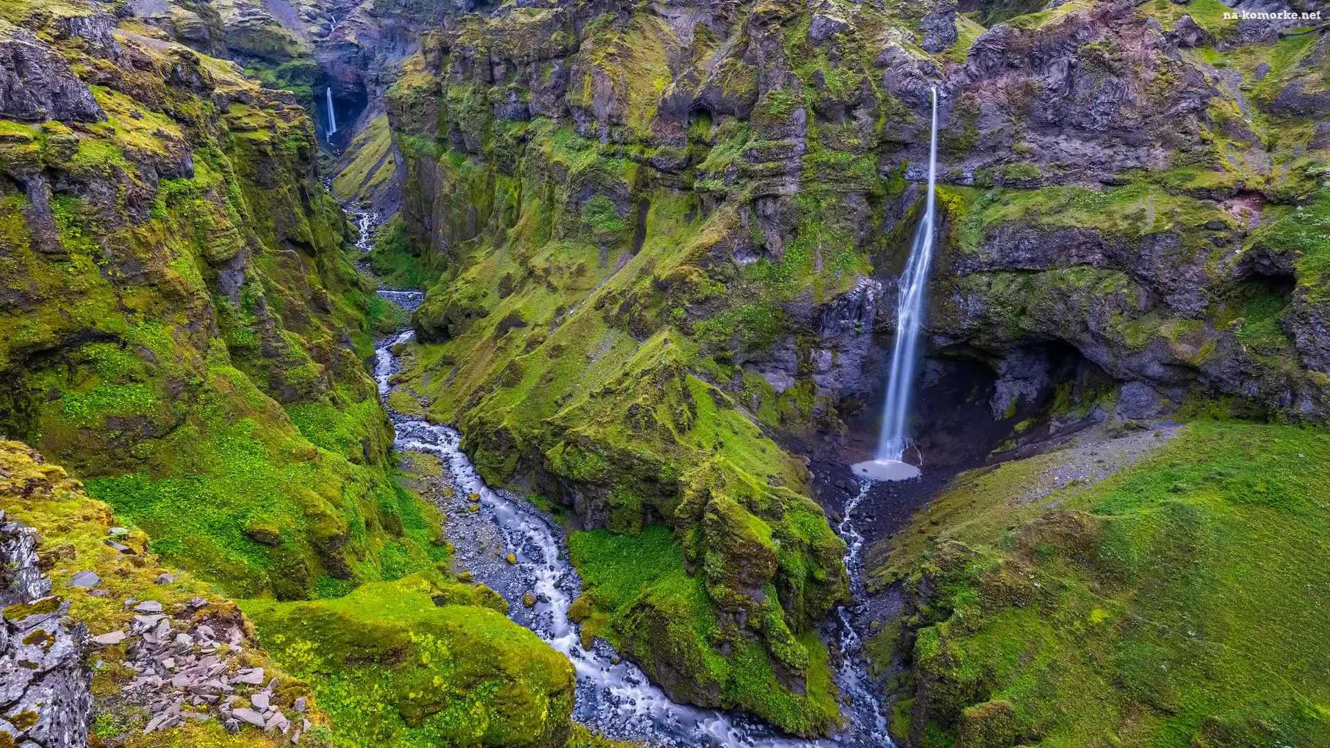 Hangandifoss, Islandia, Kanion Mulagljufur, Wodospad