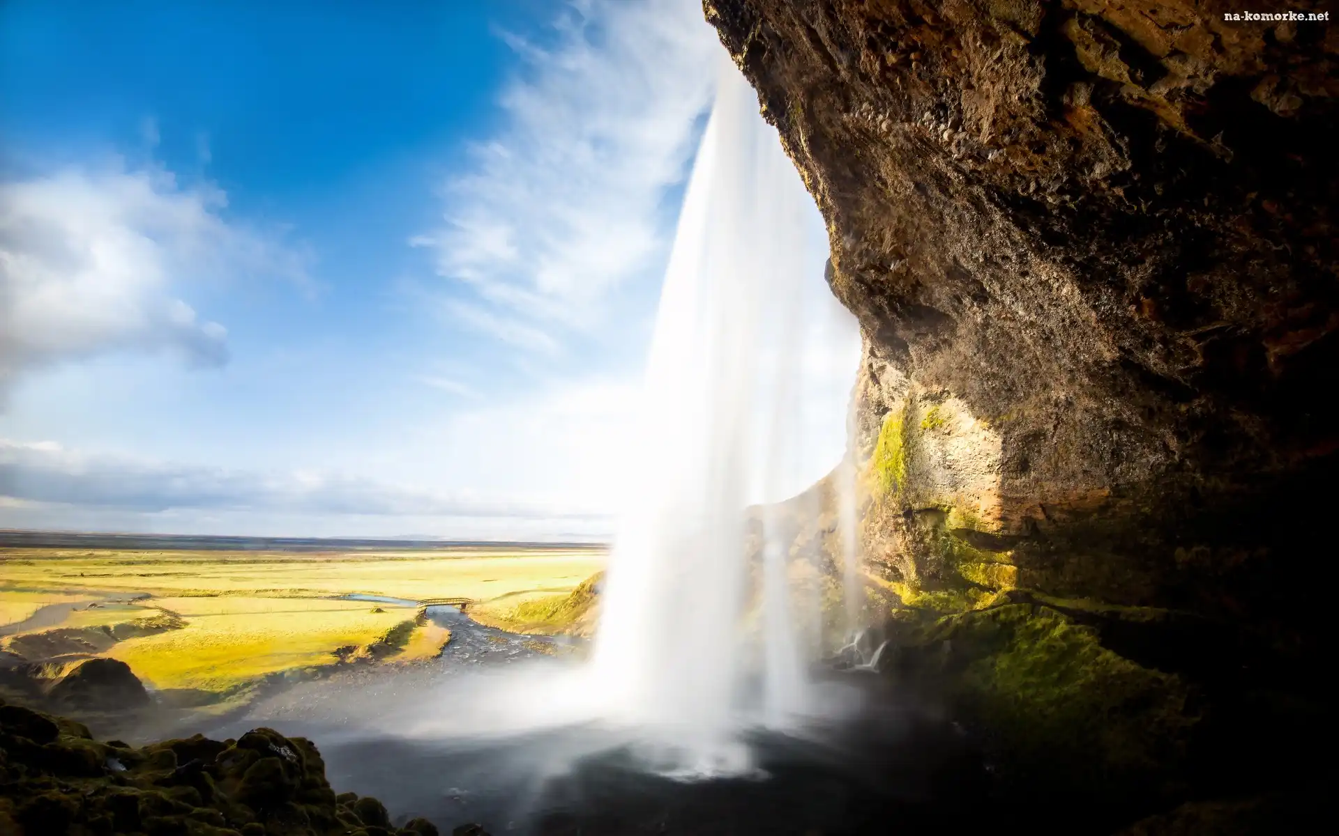 Islandia, Wodospad Seljalandsfoss, Skała