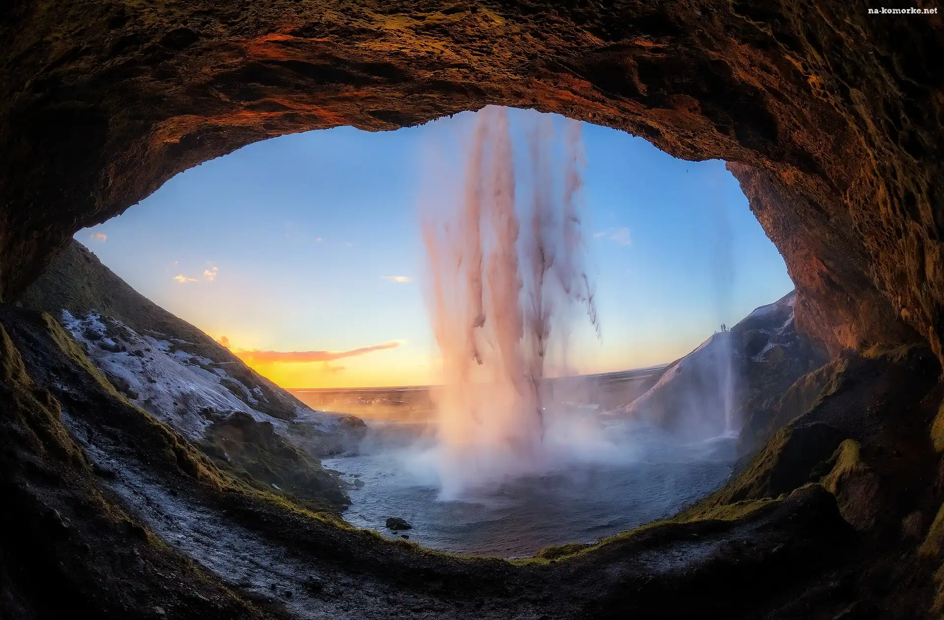 Islandia, Wodospad Seljalandsfoss, Skała