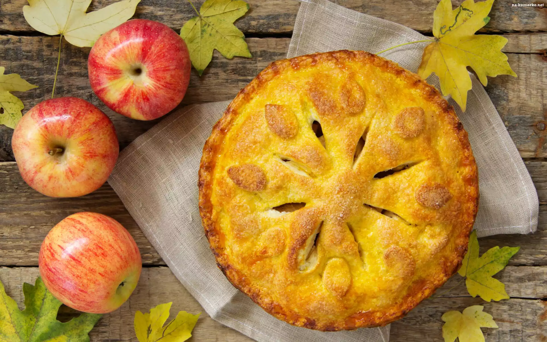 Jabłka, Liście, Ciasto, Tarta