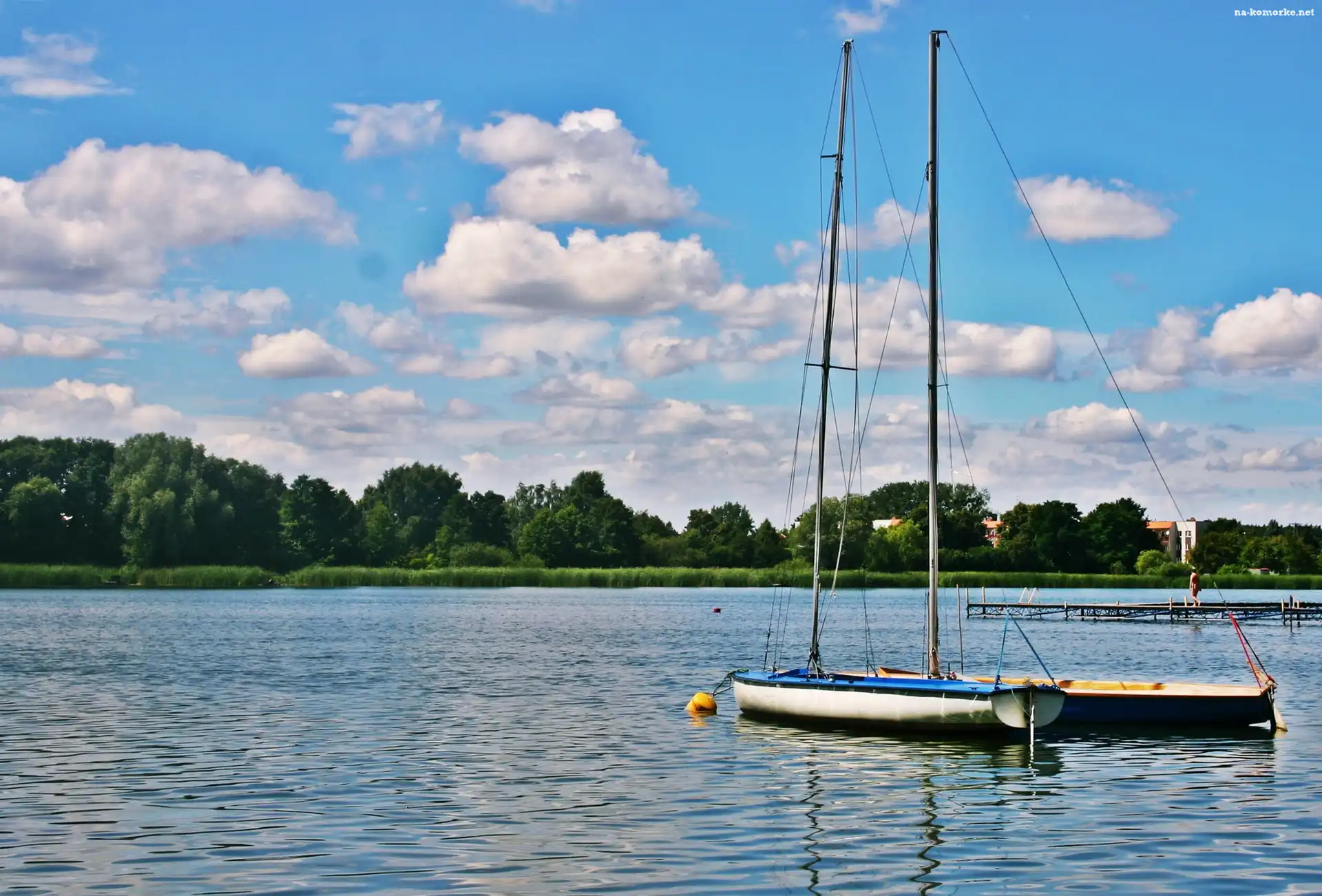 Jezioro, Jacht, Pomost