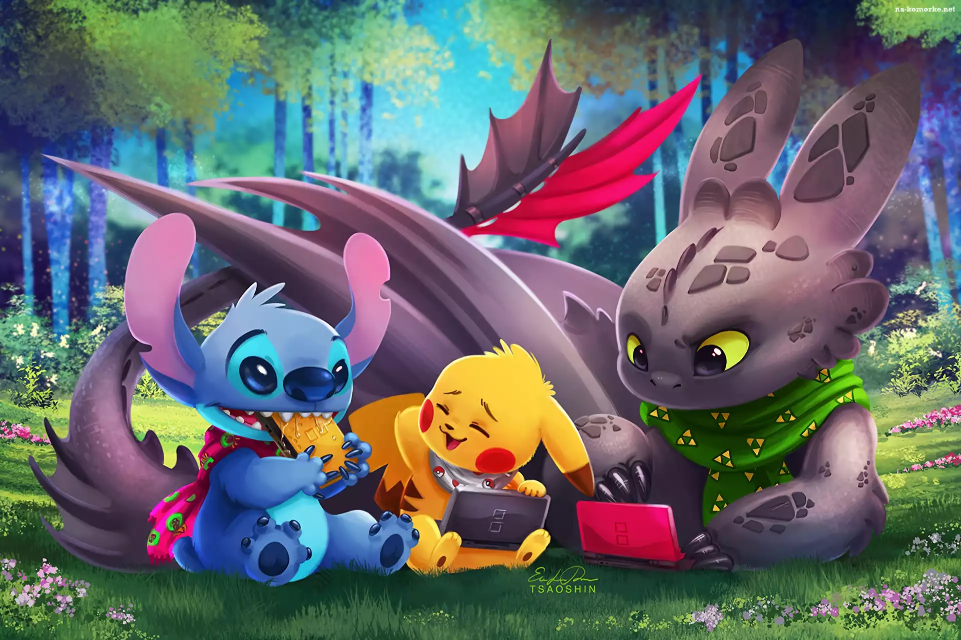 Pokemon, Filmy animowane, Stich, Jak wytresować smoka, Polana, Lilo i Stich, Szczerbatek, Postacie, Pikachu