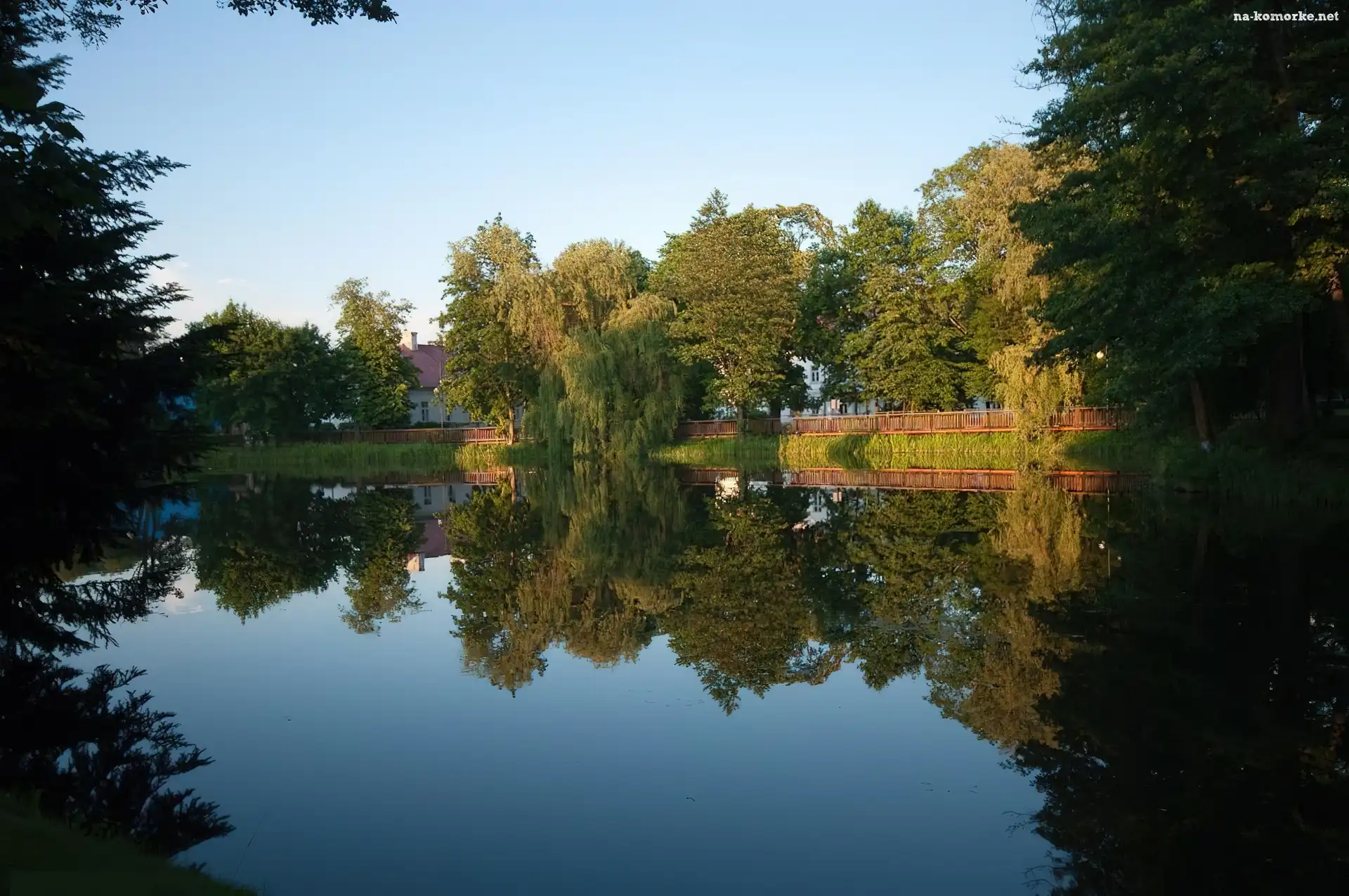 Jesień, Odbicie, Jezioro, Drzewa