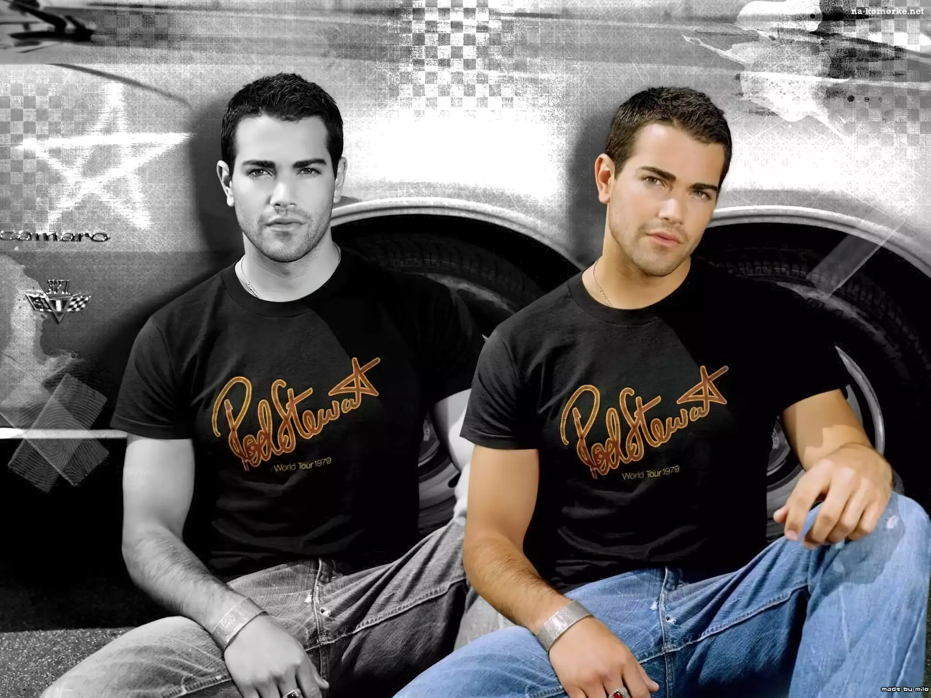 Jesse Metcalfe, czarna koszulka