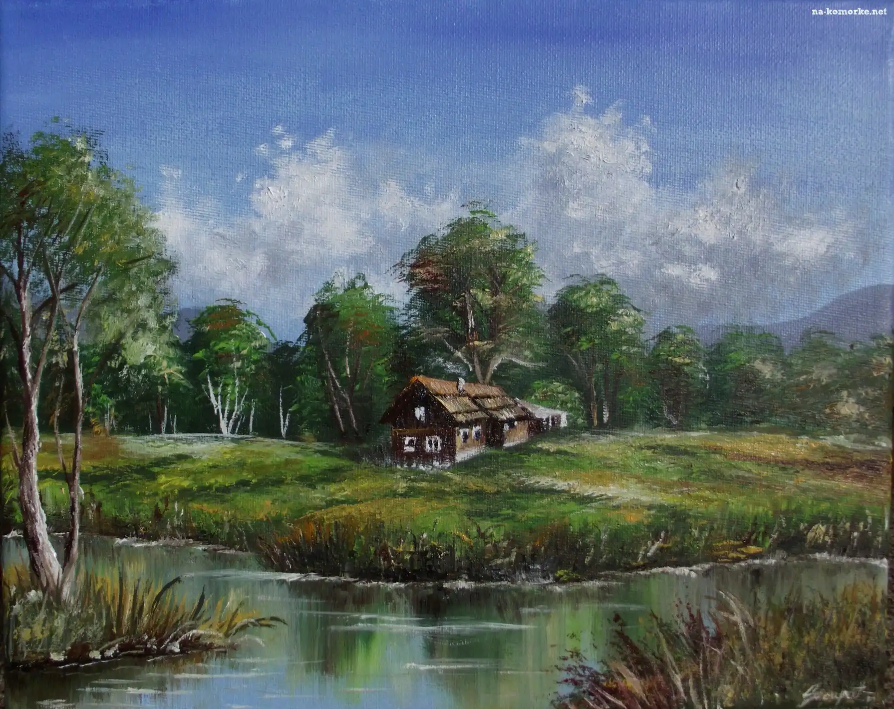 Dom, Jezioro, Drzewa