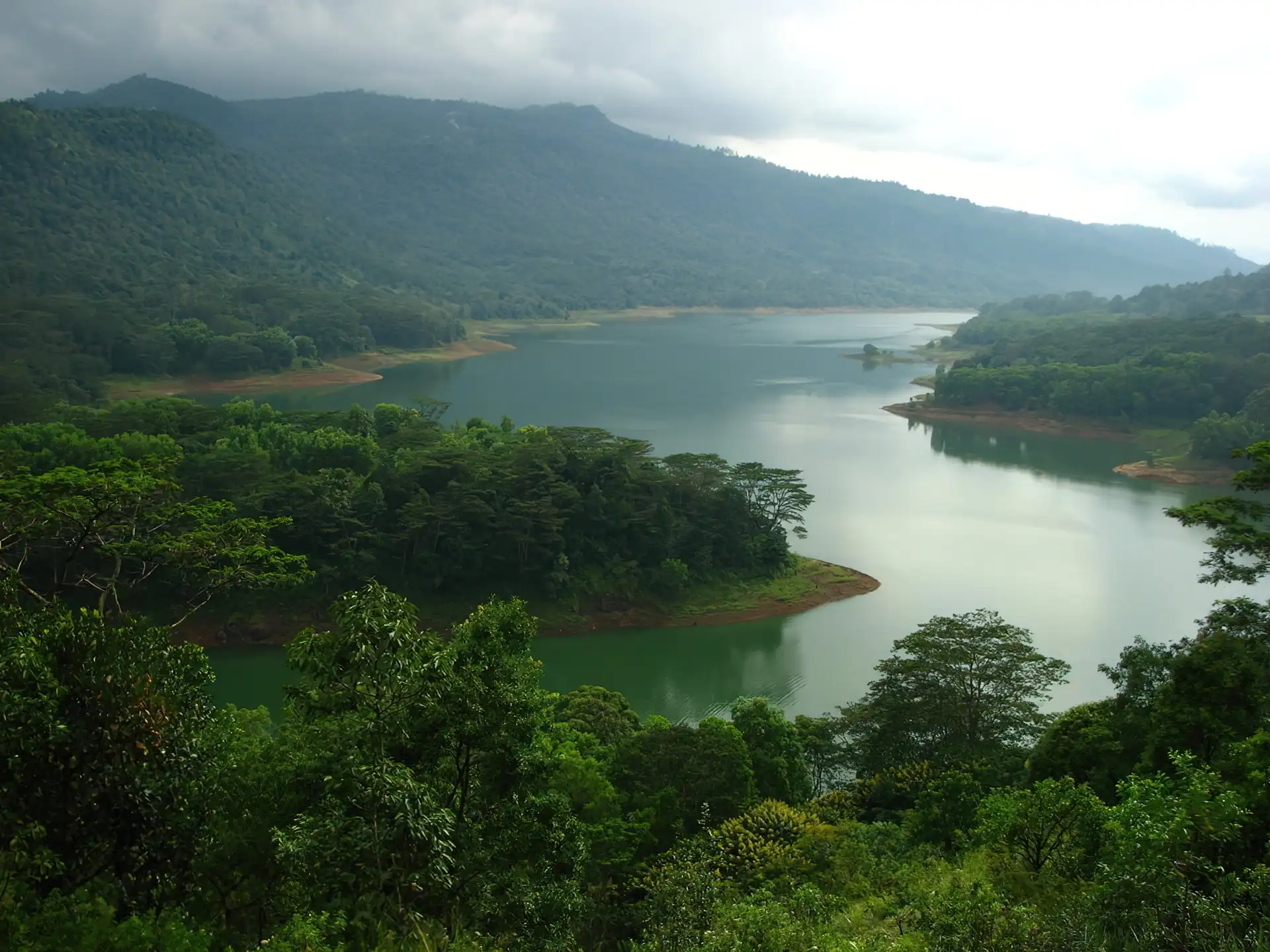 Jezioro, Sri Lanka, Góry, Drzewa