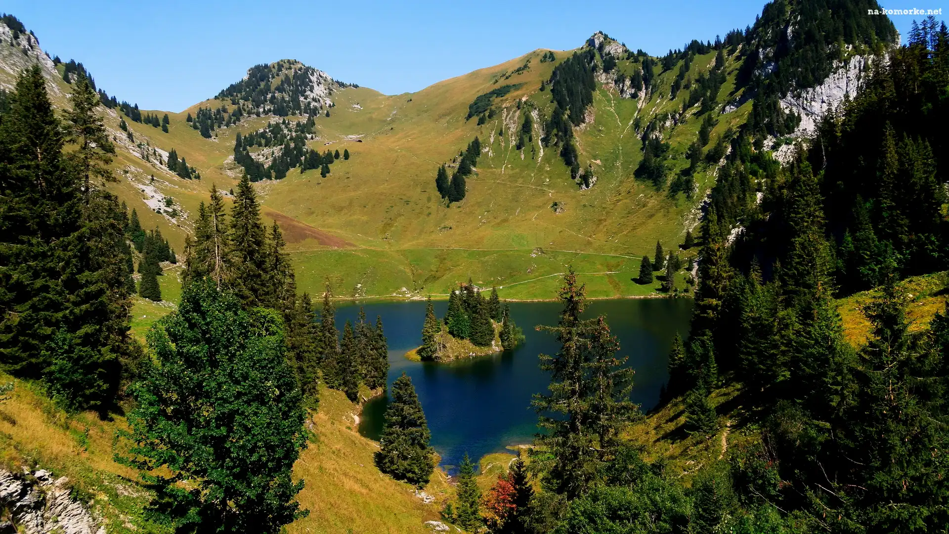 Jezioro Bergsee, Szwajcaria, Góry, Kanton Berno