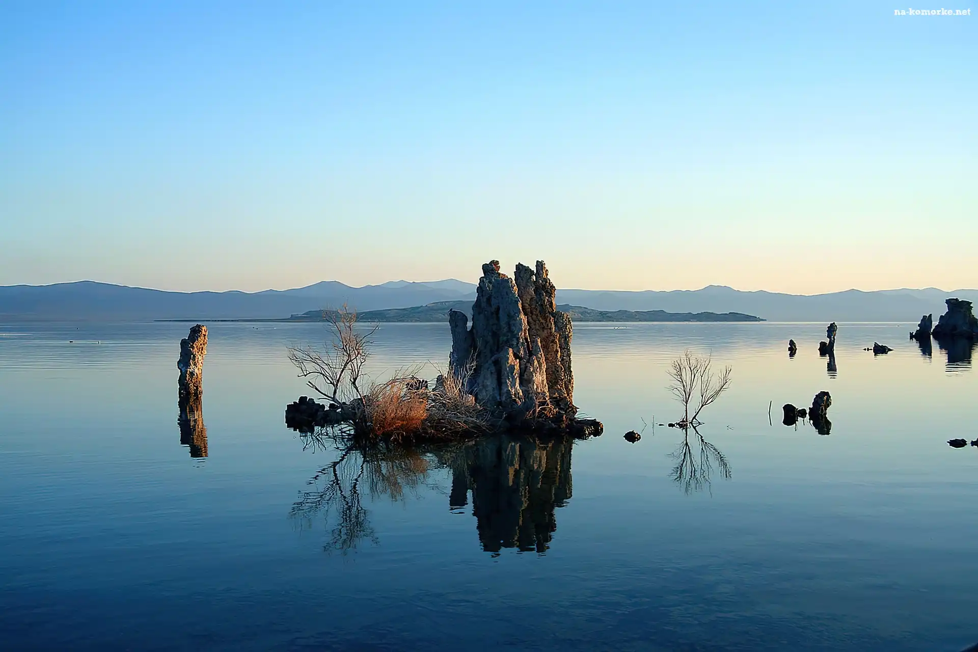 Jezioro, Kalifornia, Skały, Mono Lake