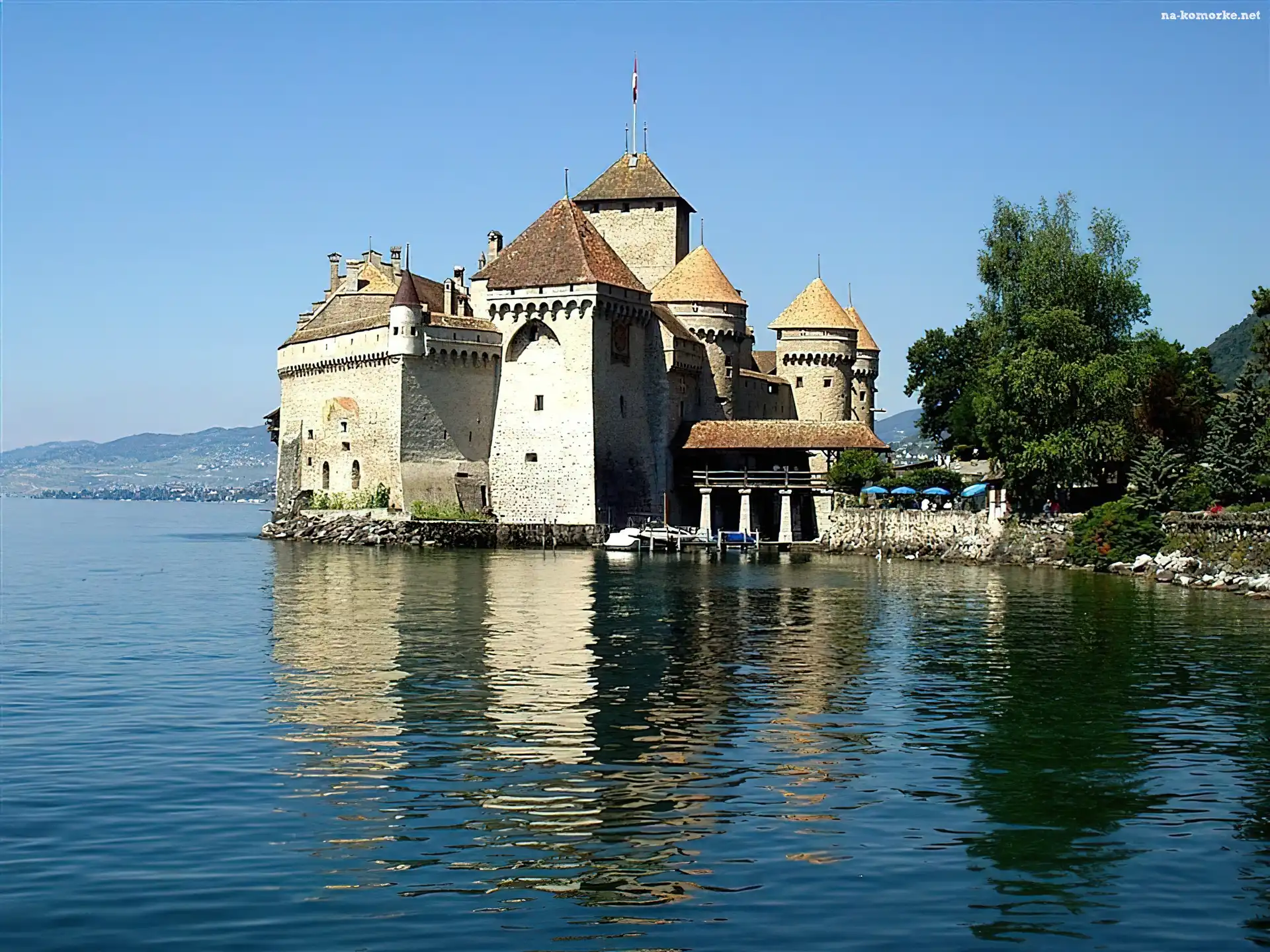 Jezioro, Zamek, Chillon, Montreux, Szwajcaria