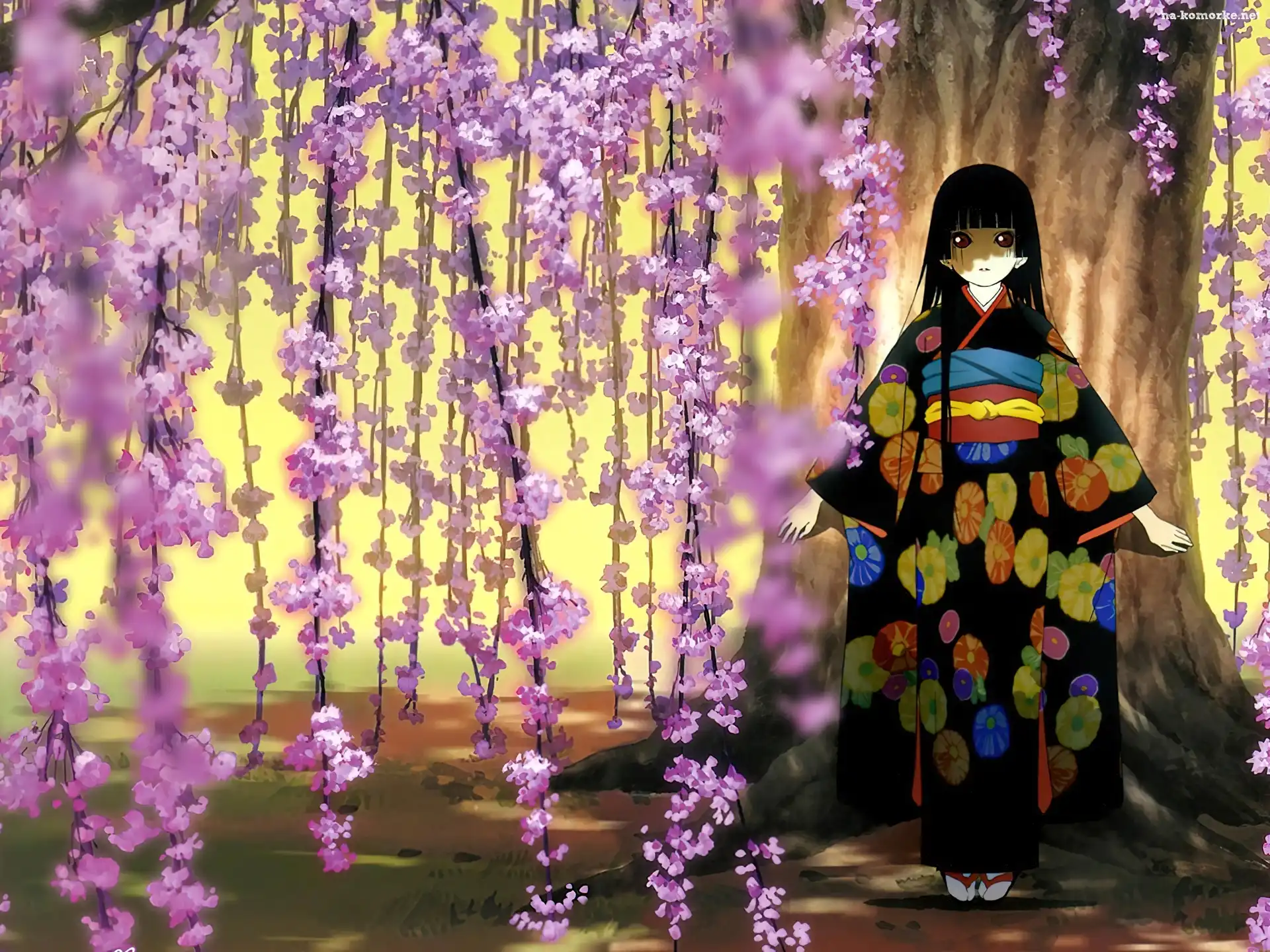 Jigoku Shoujo, kobieta, kwiaty