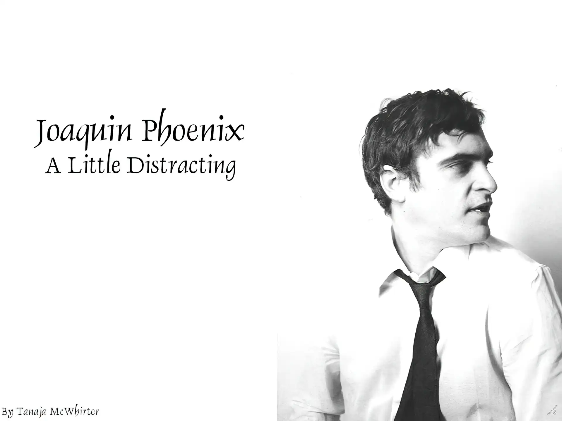 Joaquin Phoenix, biała koszula, krawat