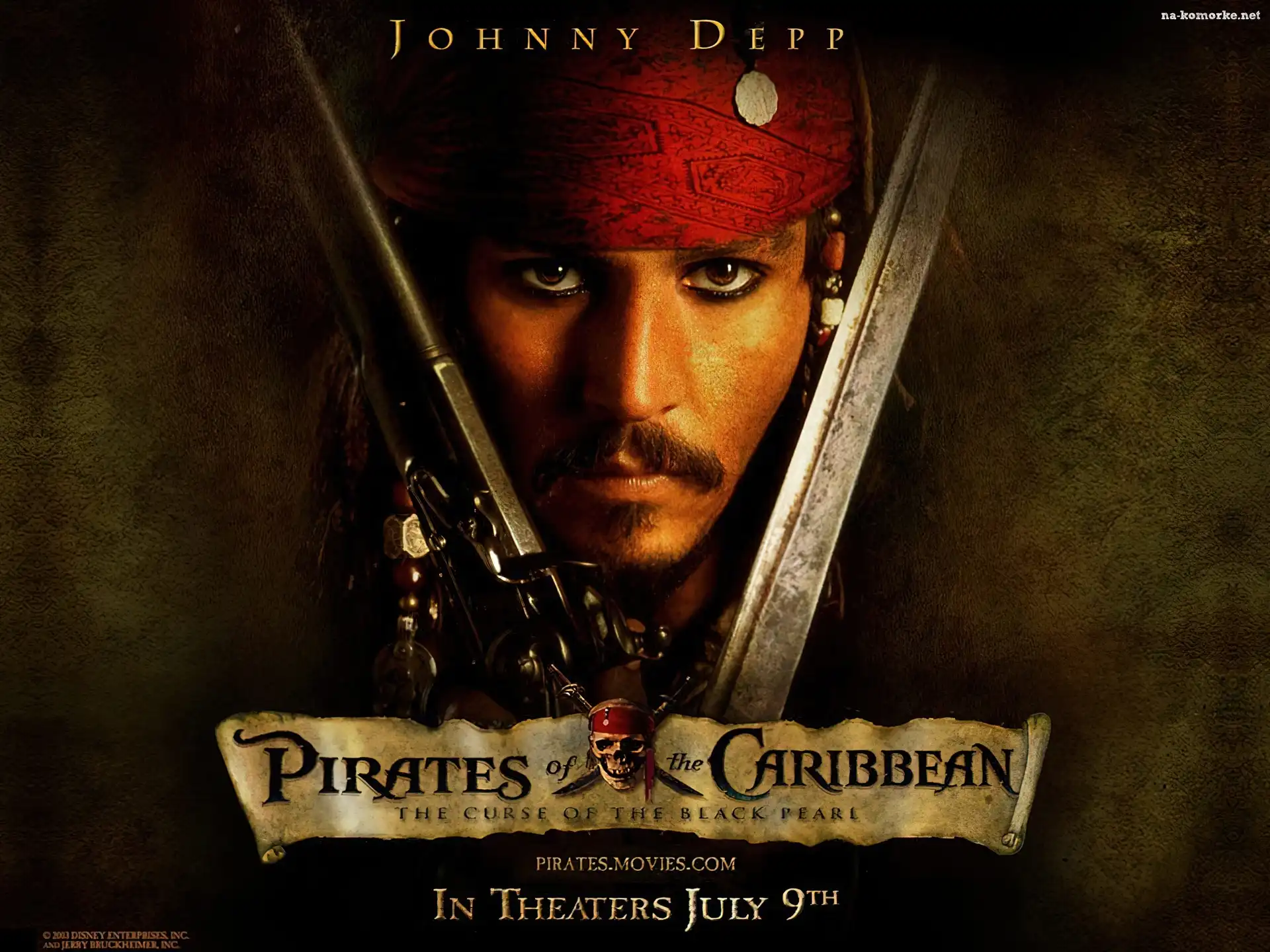 Johnny Depp, broń, opaska