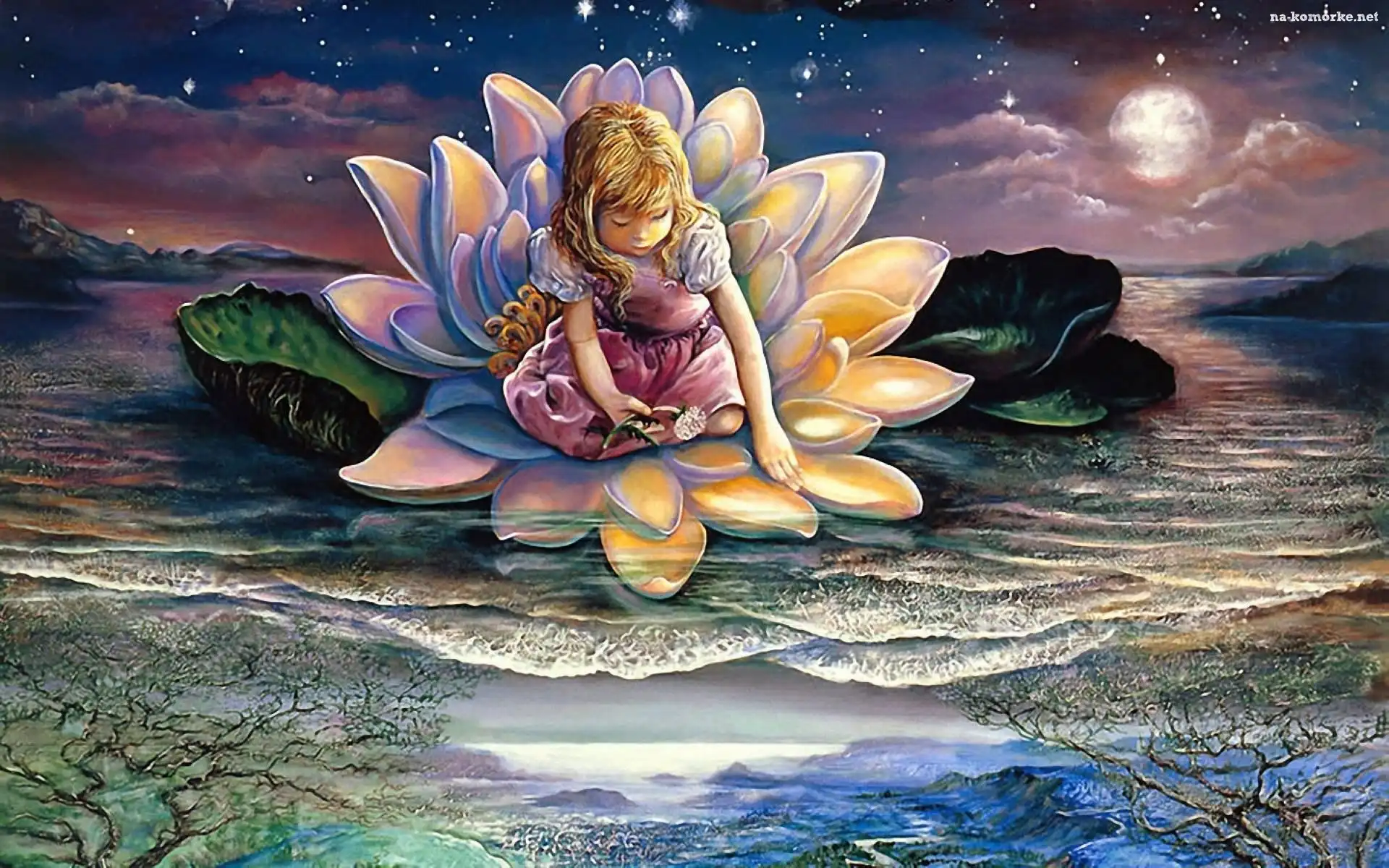 Josephine Wall, Dziewczynka, Lilia, Wodna, Morze