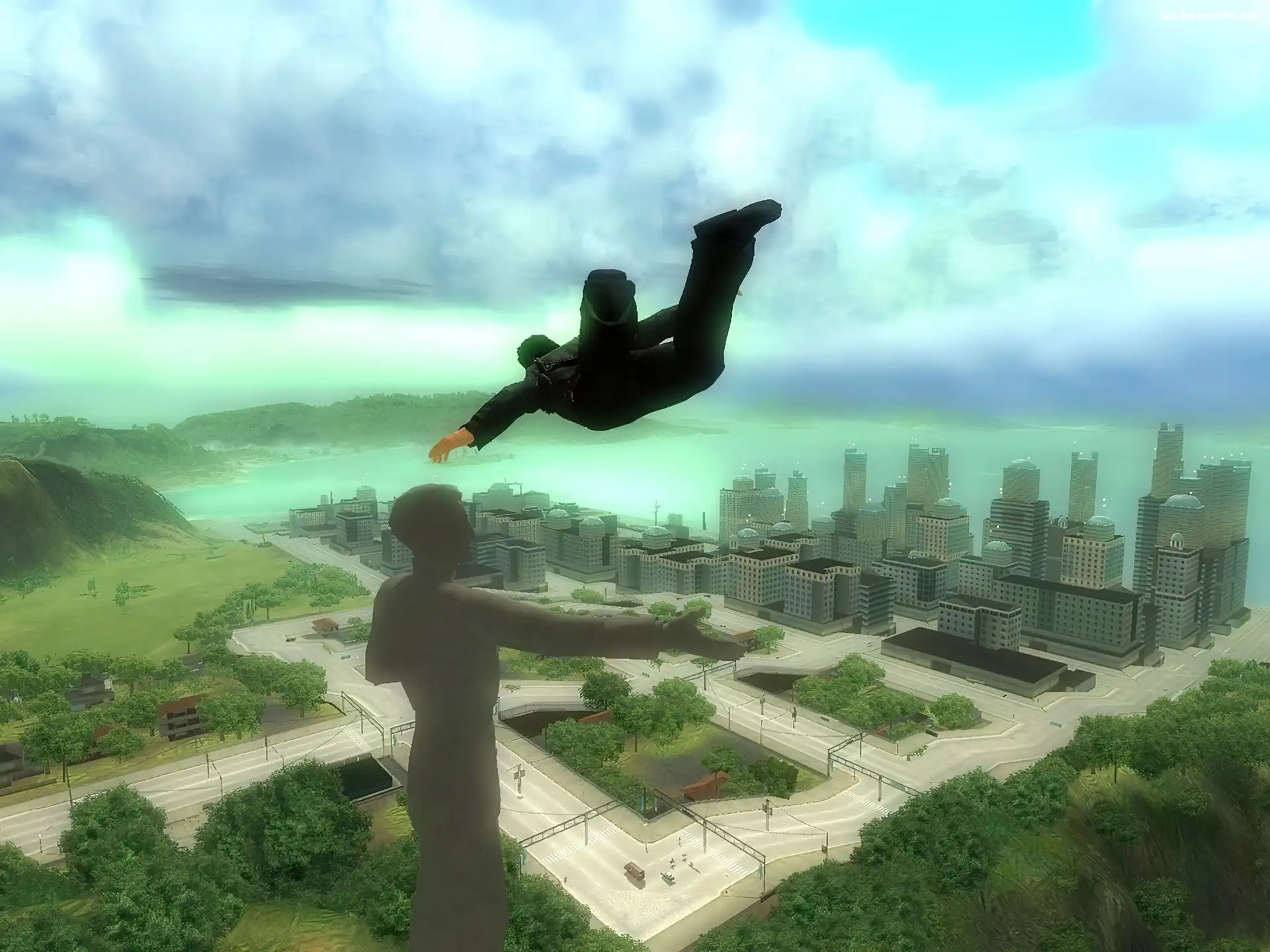 Just Cause 1, Spadochronie, Skok, Na