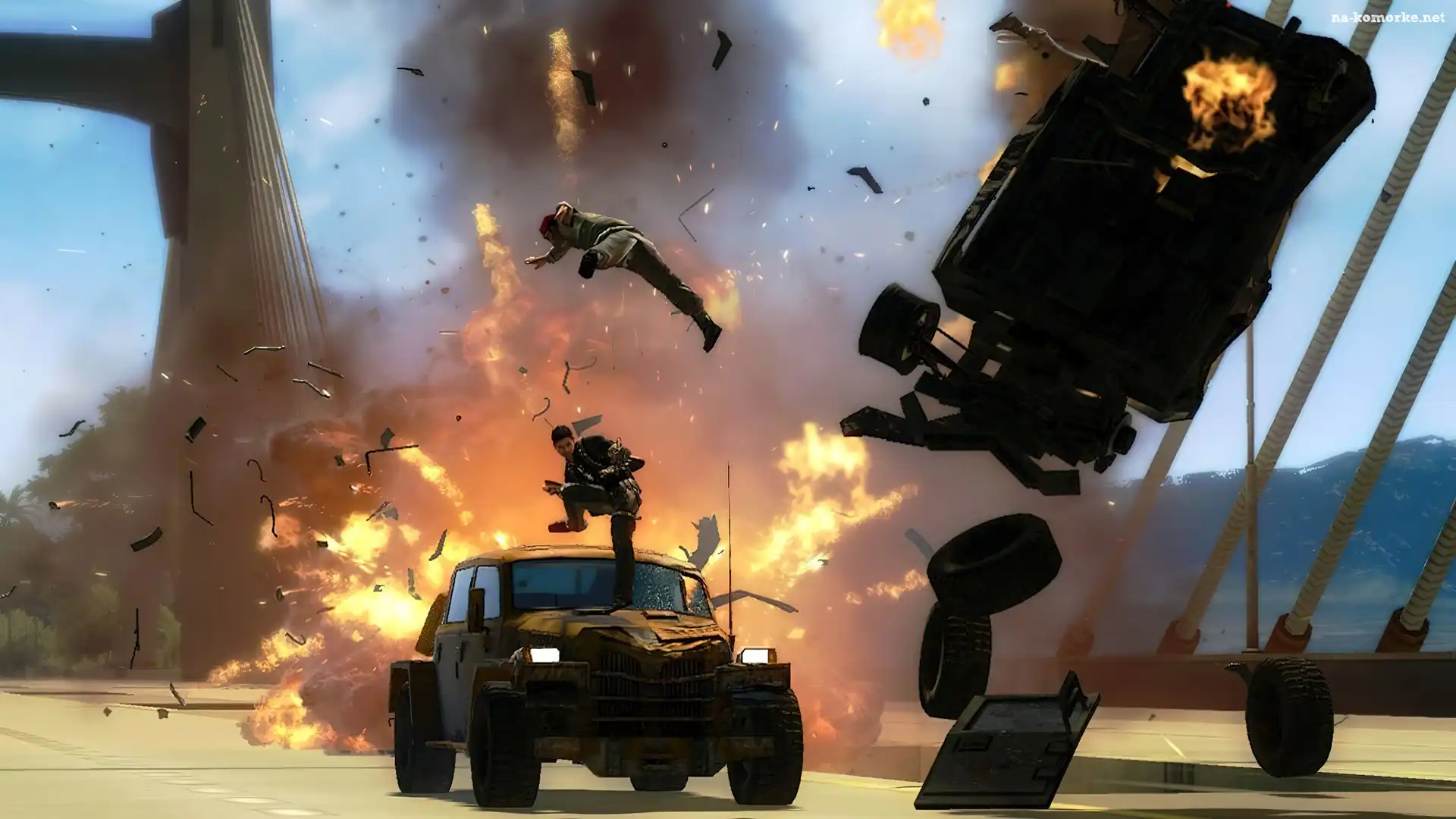 Just Cause 2, Wybuch, Samochodu