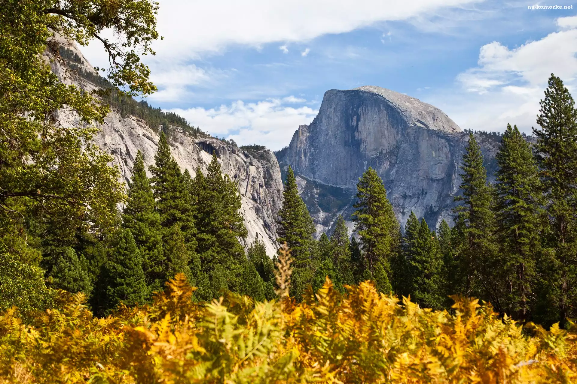 Kalifornia, Jesień, Góry, Drzewa, Yosemite