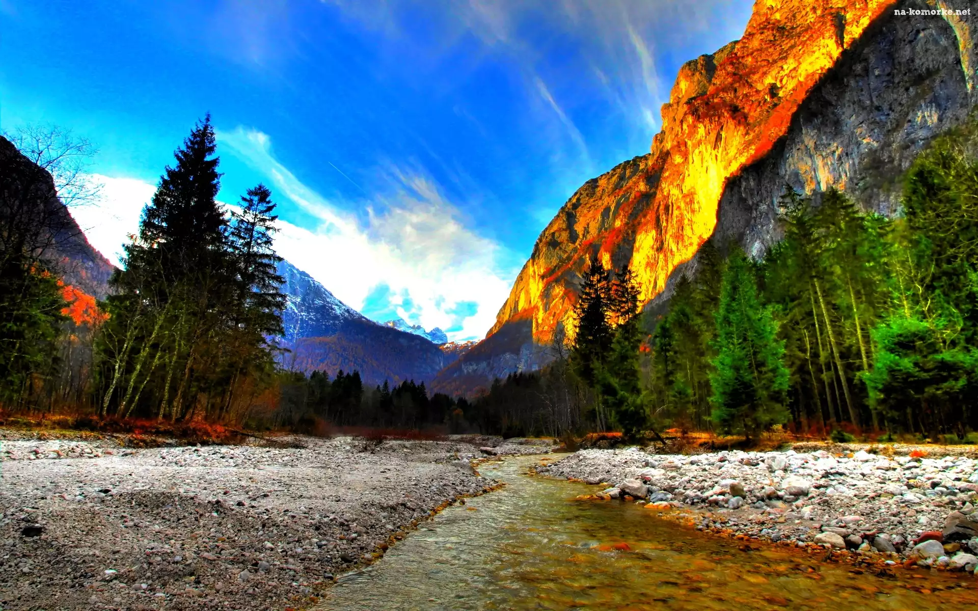 Rzeka, Stan Kalifornia, Stany Zjednoczone, Lasy, Park Narodowy Yosemite, Góry