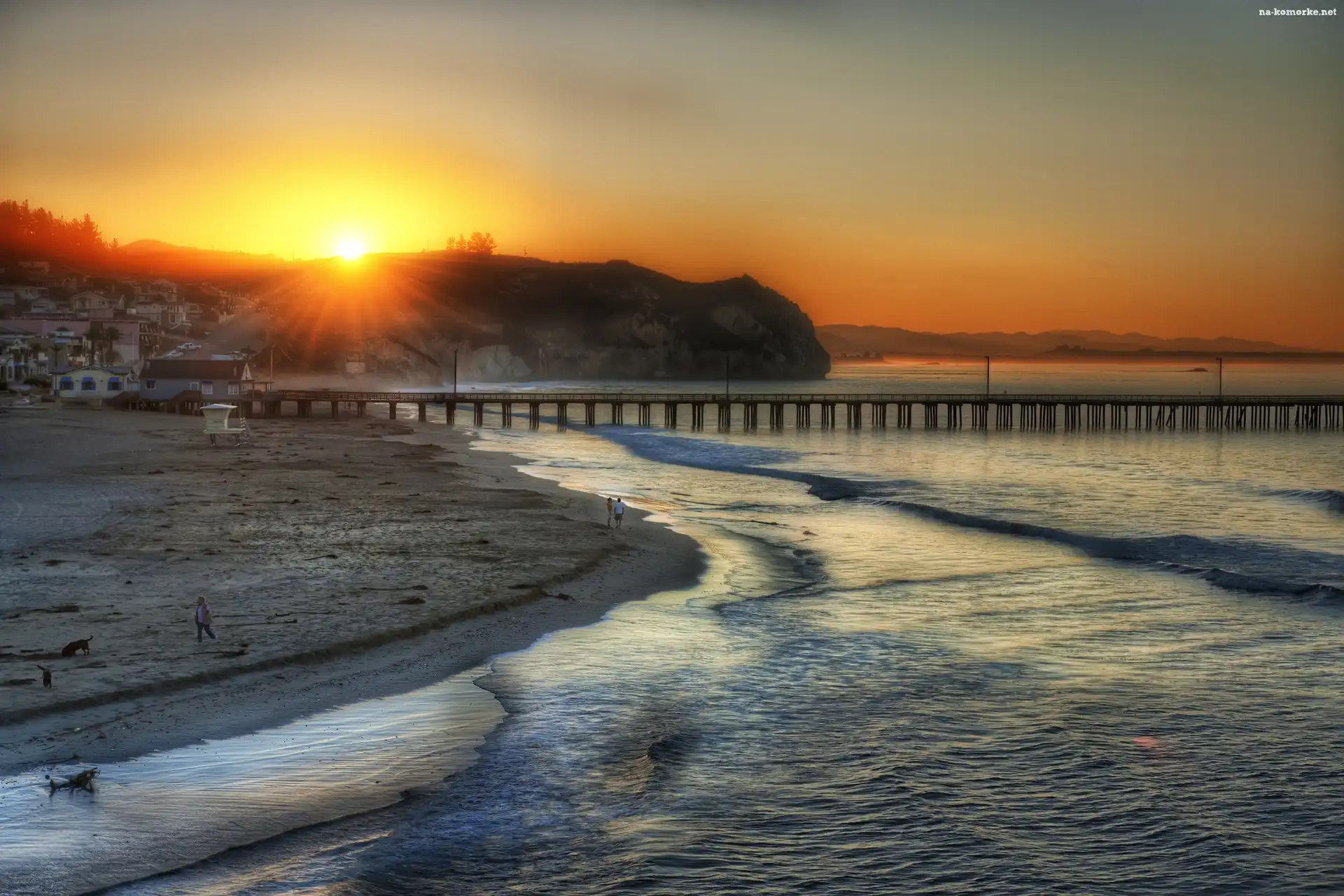 Kalifornia, Plaża, Morze, San Louis, Obispo