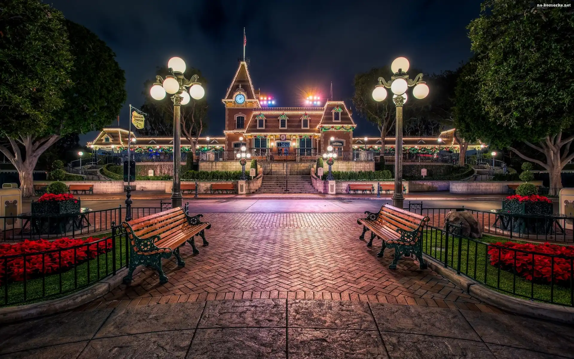 Kalifornia, Dom, Świąteczne, Oświetlenie, Disneyland