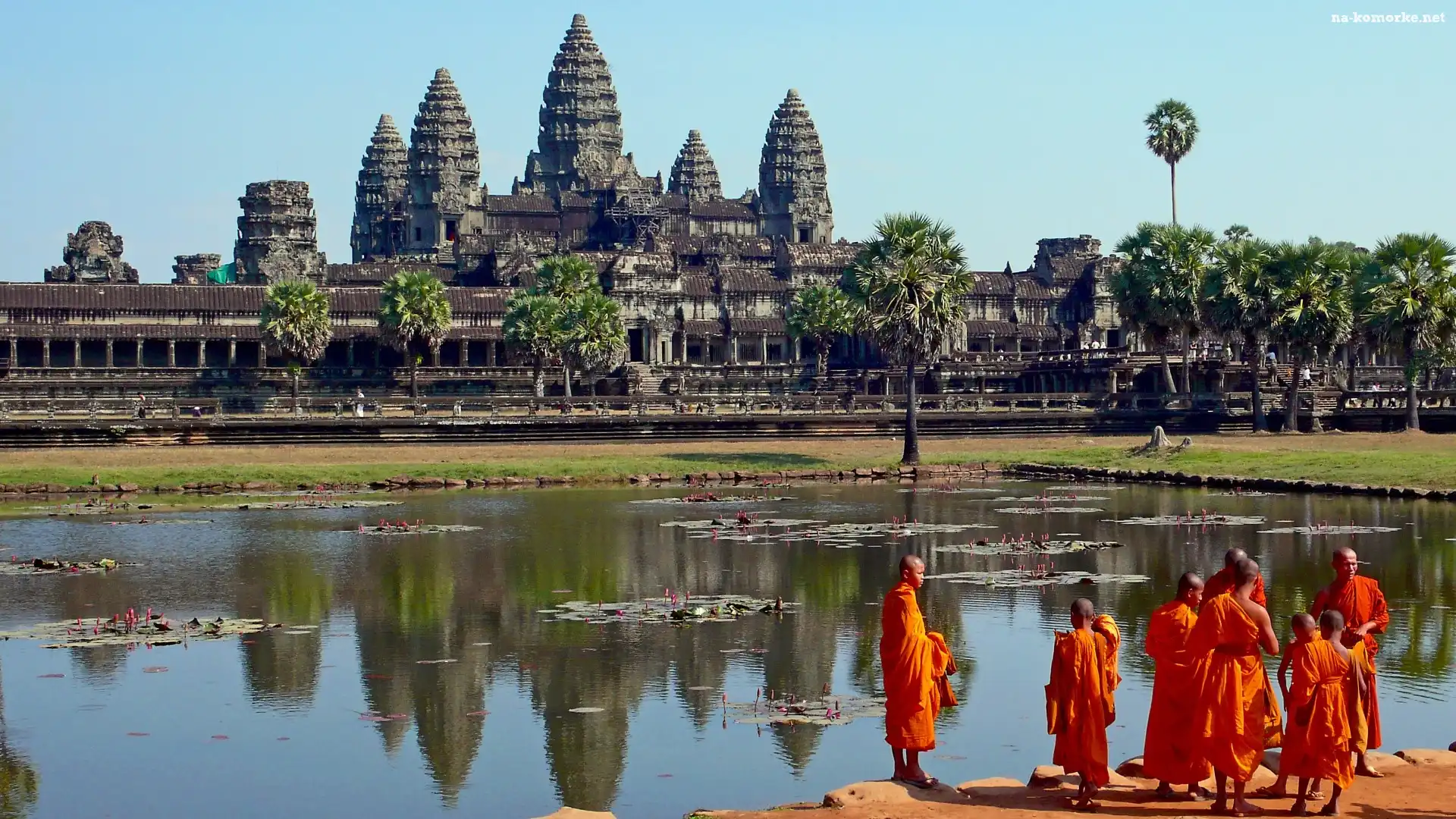 Kambodża, Staw, Angkor Wat, Mnisi