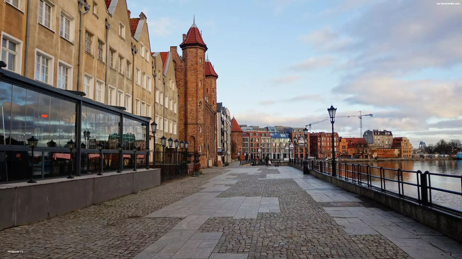 Kamienice, Gdańsk, Promenada, Motława, Zabytkowe