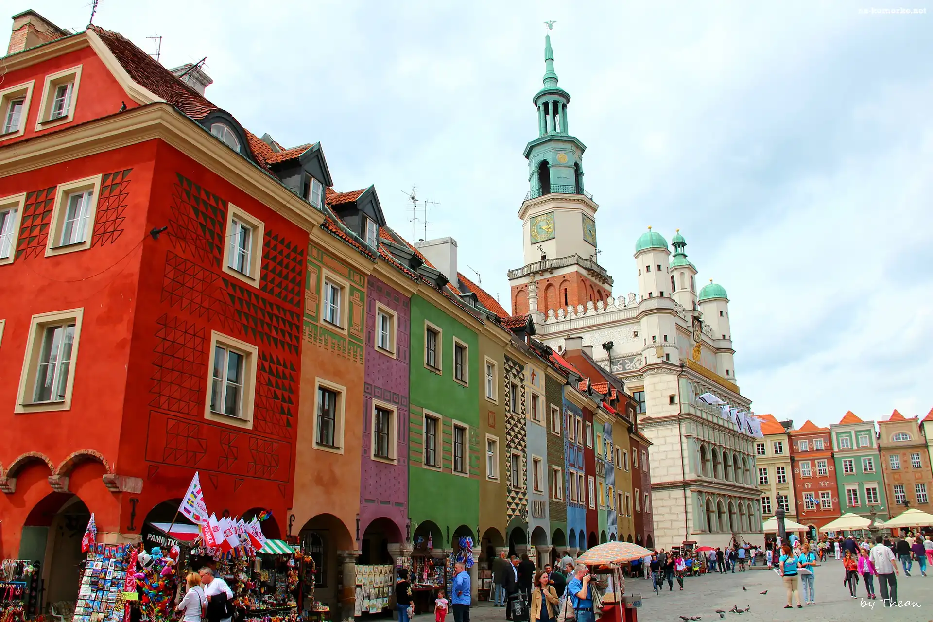 Polska, Kolorowe, Kamieniczki, Ratusz, Poznań