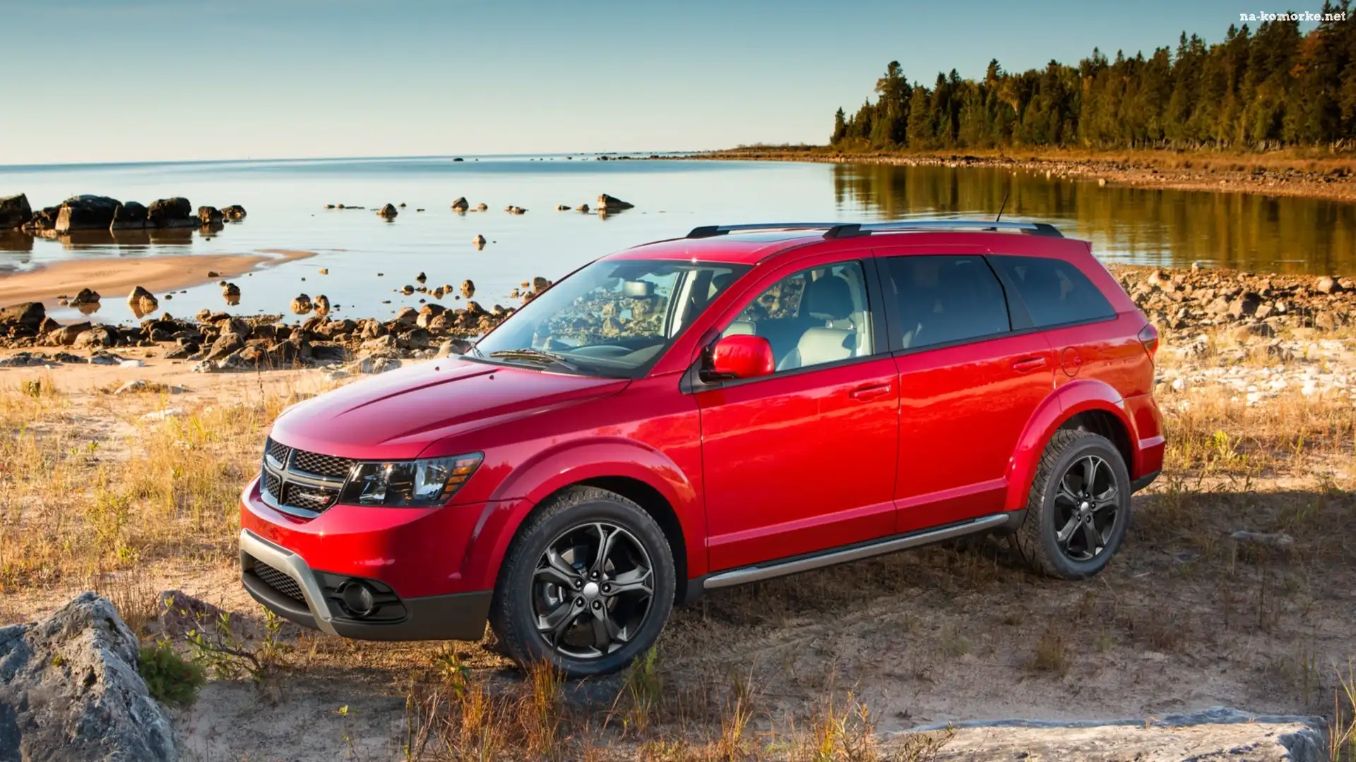 Kamienie, Dodge, Journey, Las, Jezioro