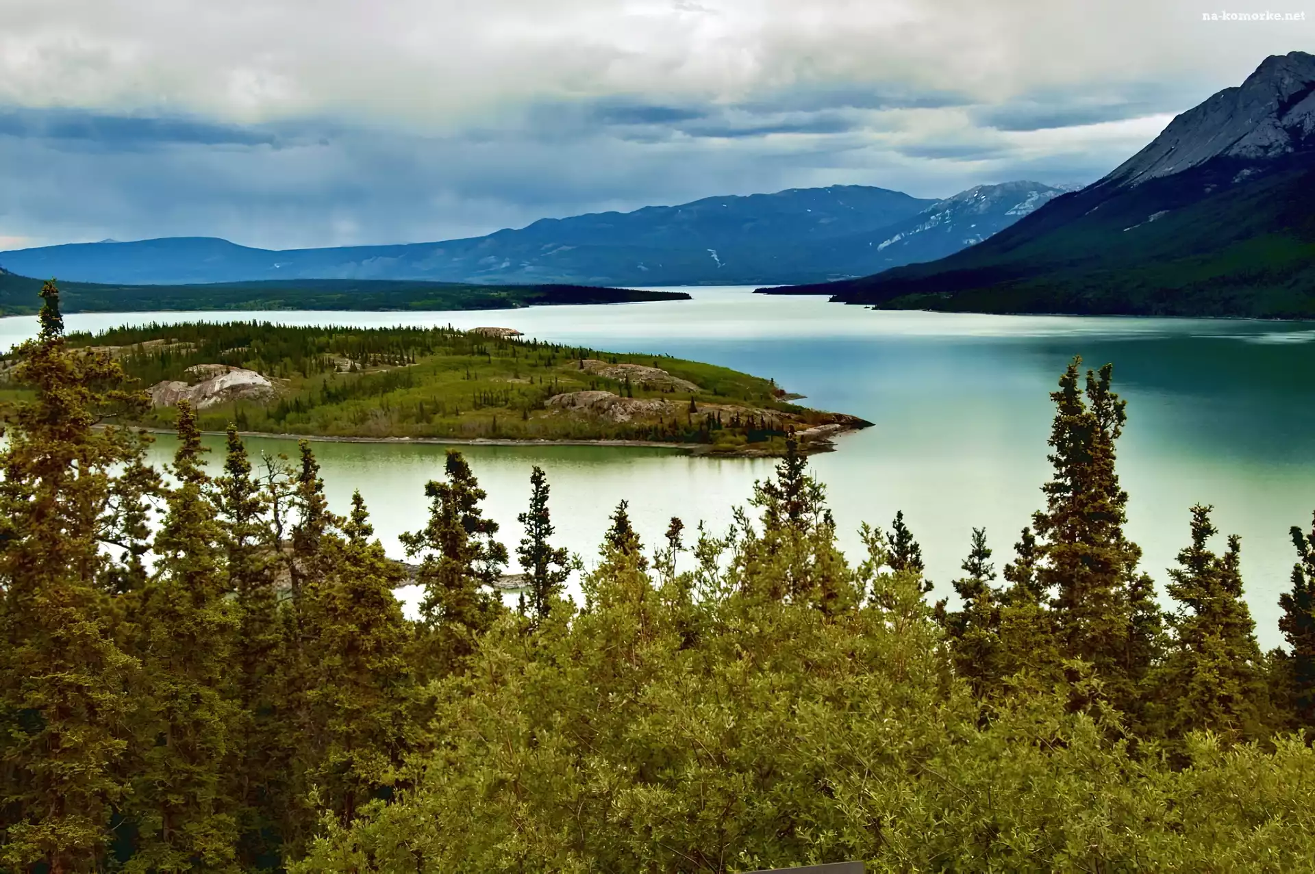 Kanada, Rzeka, Drzewa, Góry, Yukon