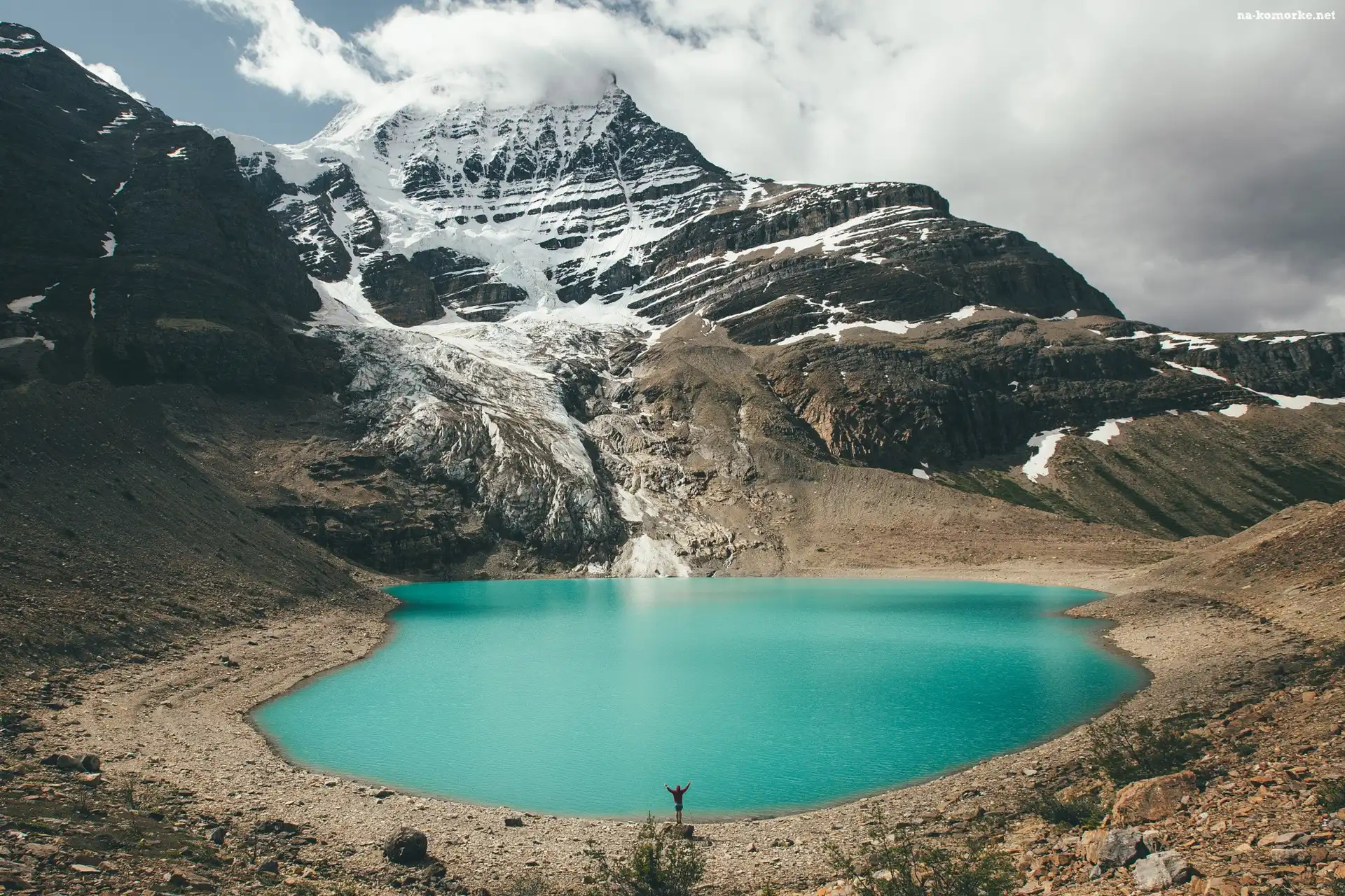 Kanada, Ośnieżone, Szczyty, Park Narodowy Mount Robson, Góry, Góra Mount Robson, Jezioro Berg