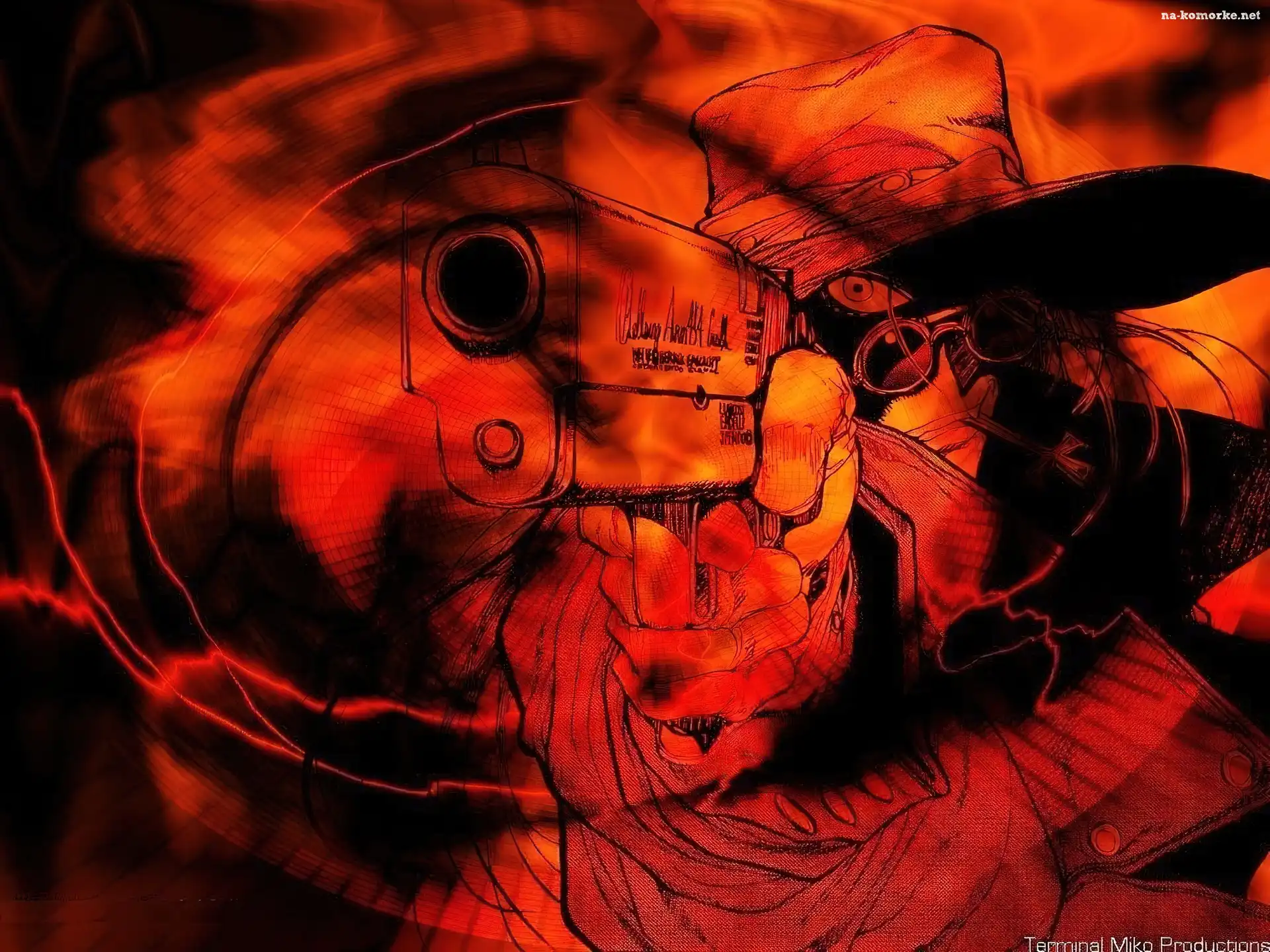 kapelusz, Hellsing, facet, pistolet