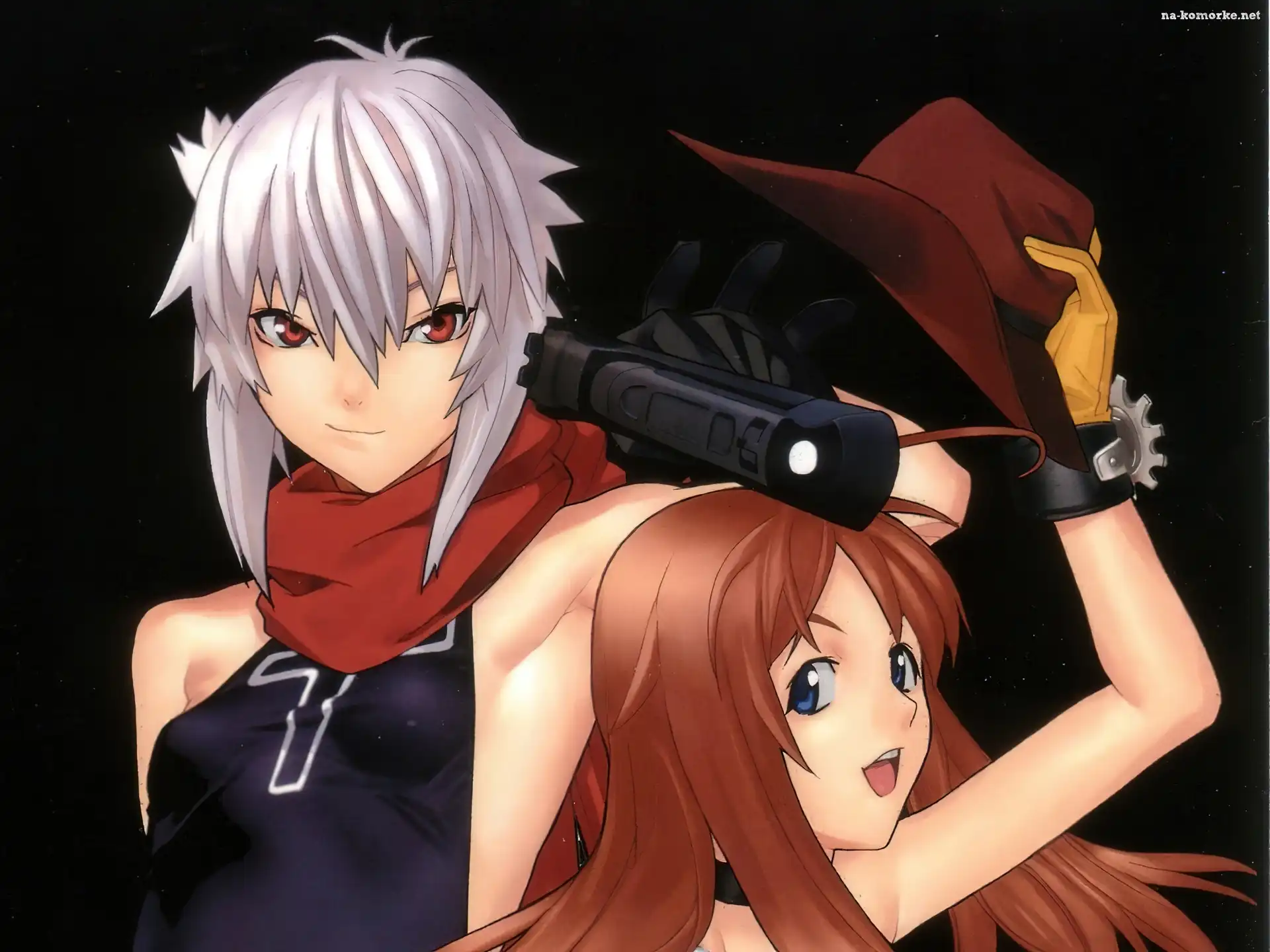 kapelusz, Bakuretsu Tenshi, kapelusz, postacie, pistolet