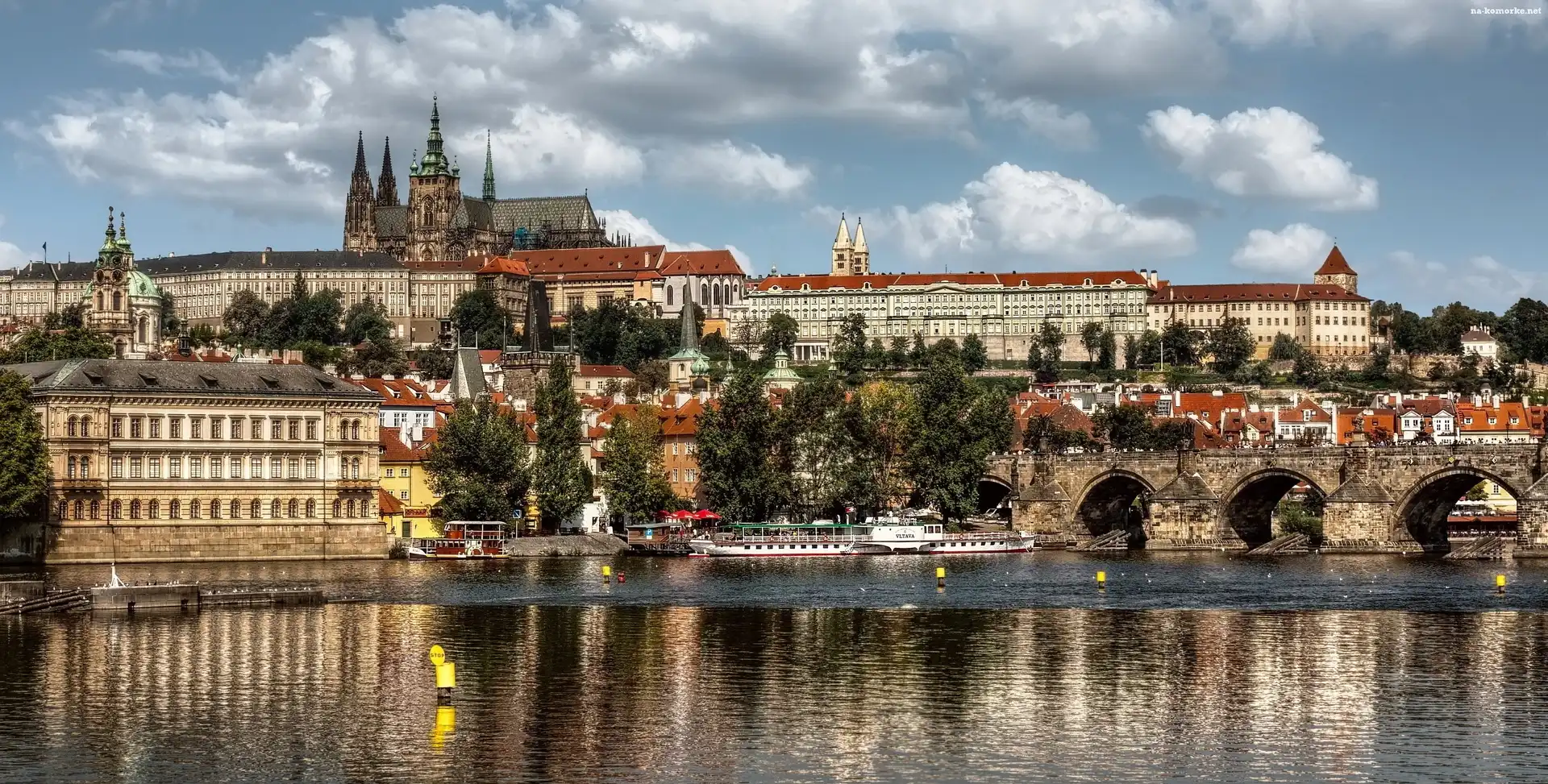 Most Karola, Czechy, Praga, Wełtawa, Zamek Hradczany