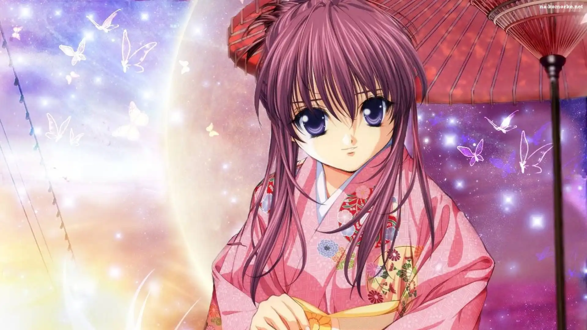 Dziewczynka, Kimono, Parasol