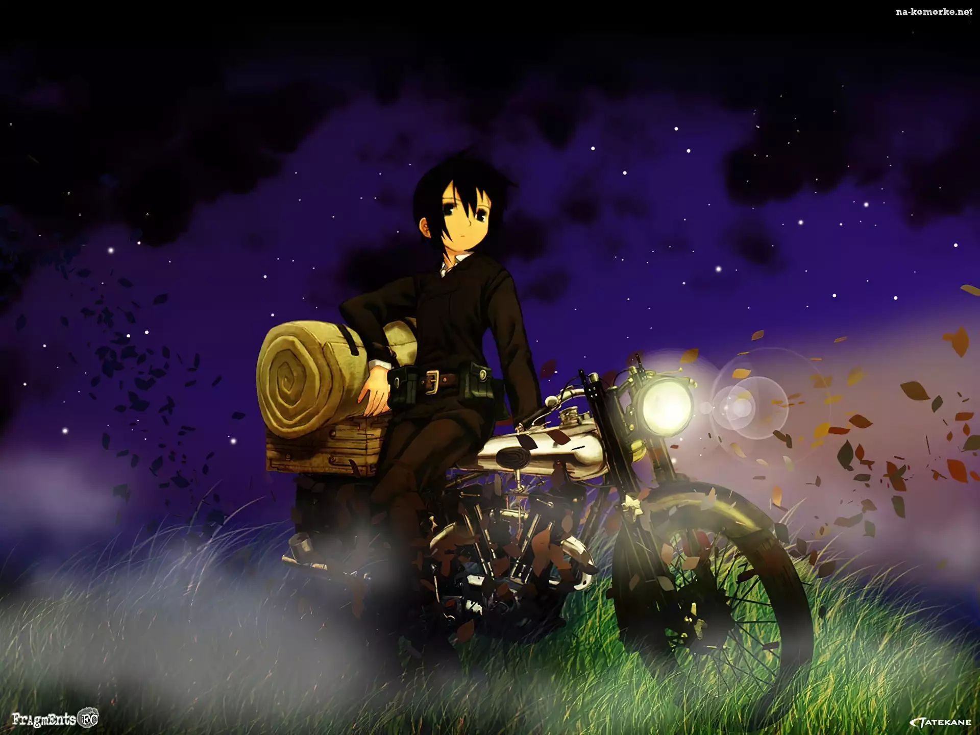 Kino No Tabi, noc, człowiek, motor