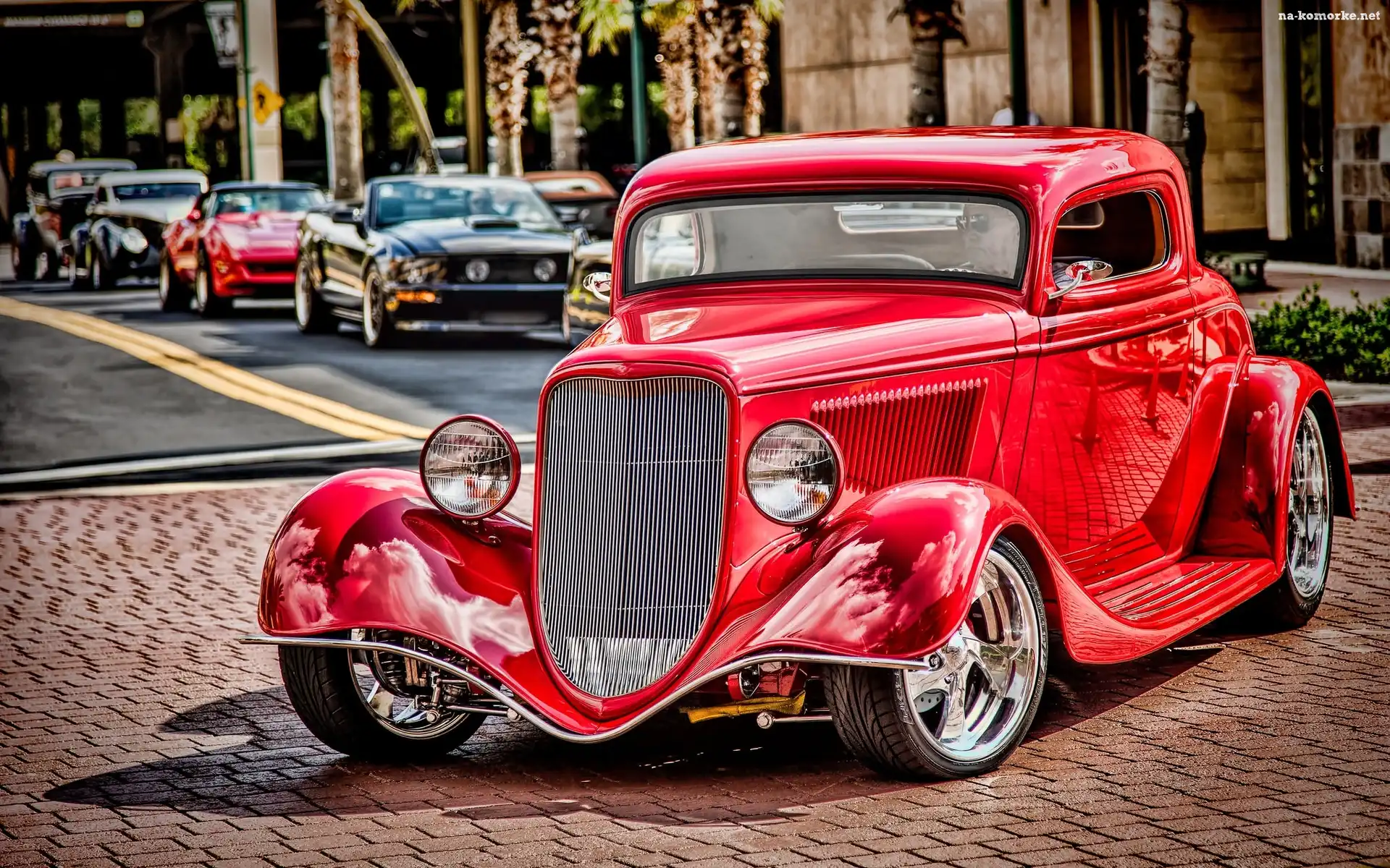 Klasyczny, Coupe, Ford, 1934r, Retro, Czerwony
