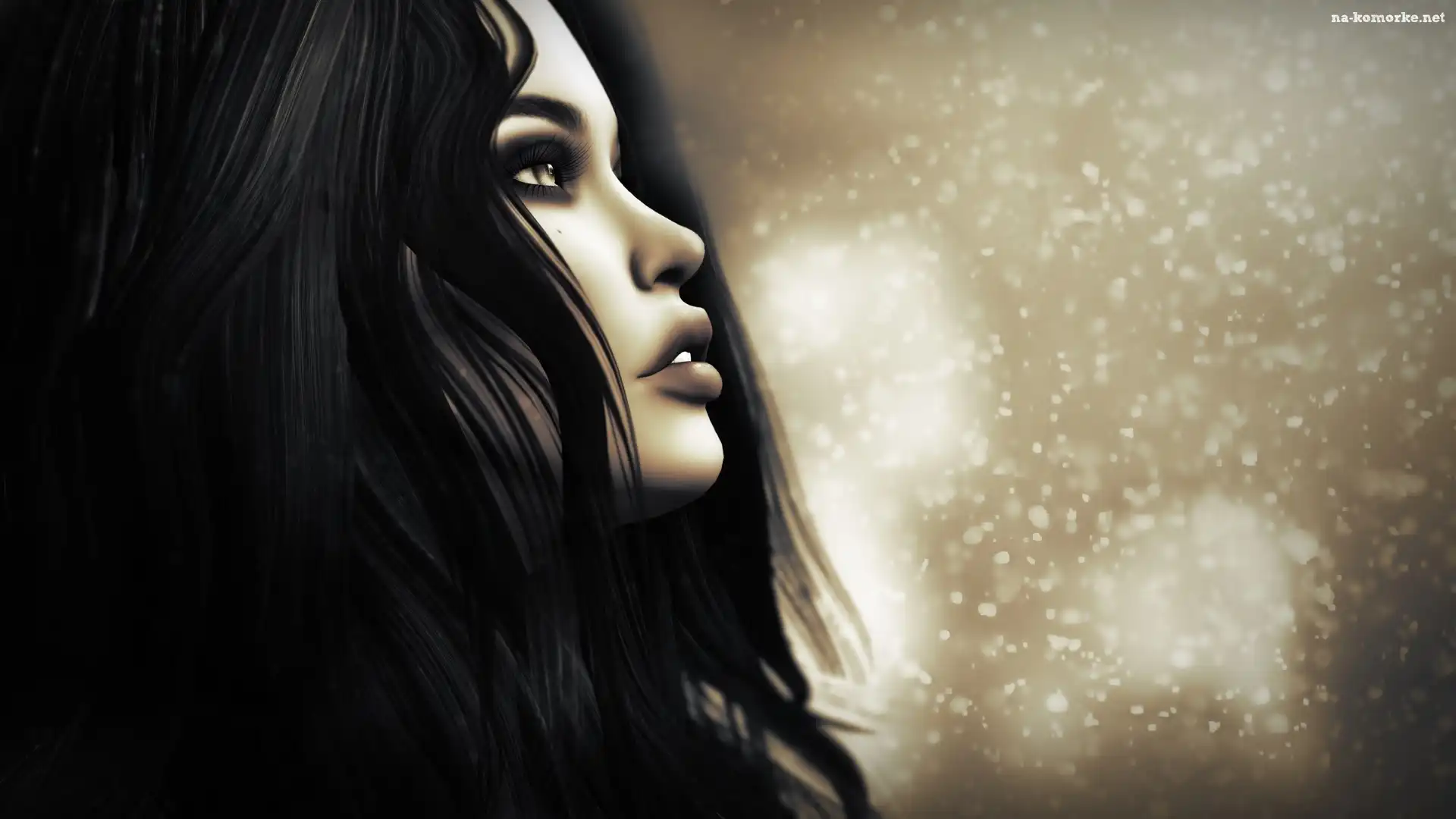 Kobieta, Grafika 2D, Brunetka, Profil