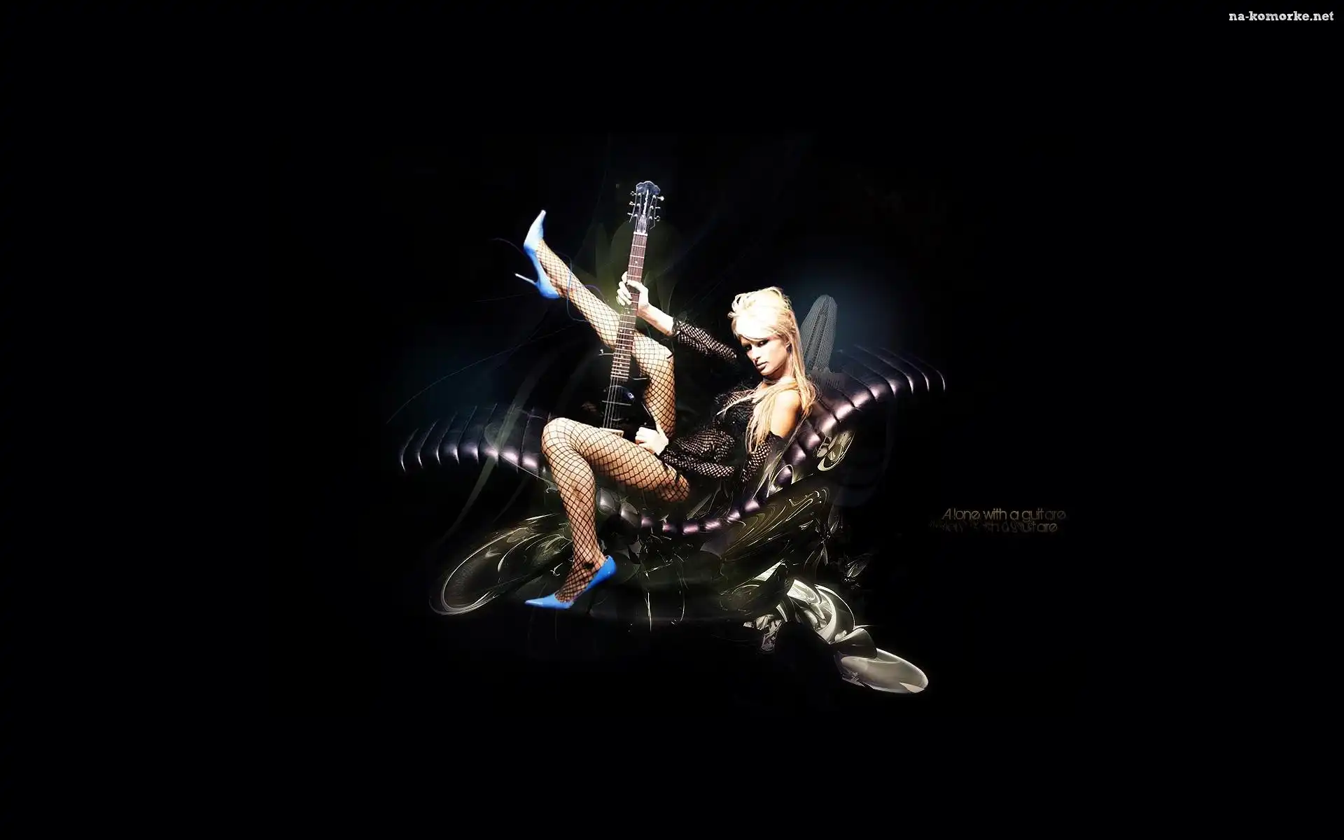 Blondynka, Kobieta, Gitara, Paris, Hilton