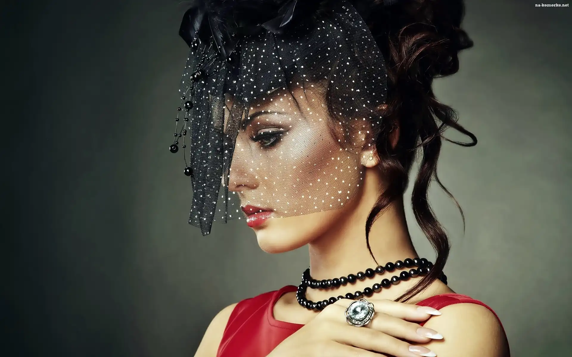 Kobieta, Woalka, Modelka, Profil