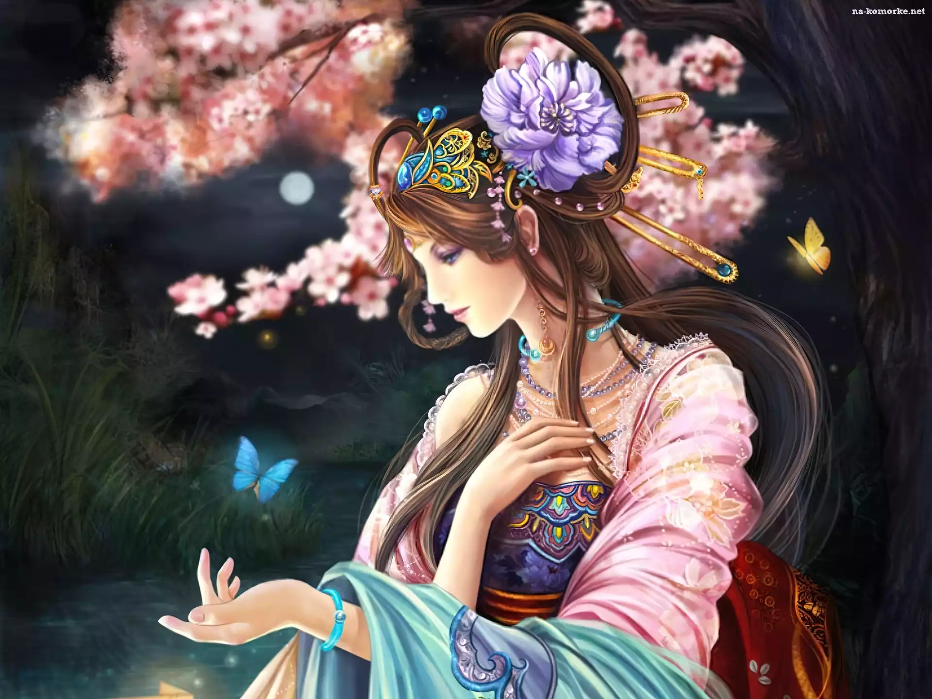 Kobieta, Fantasy, Ręka, Motyl