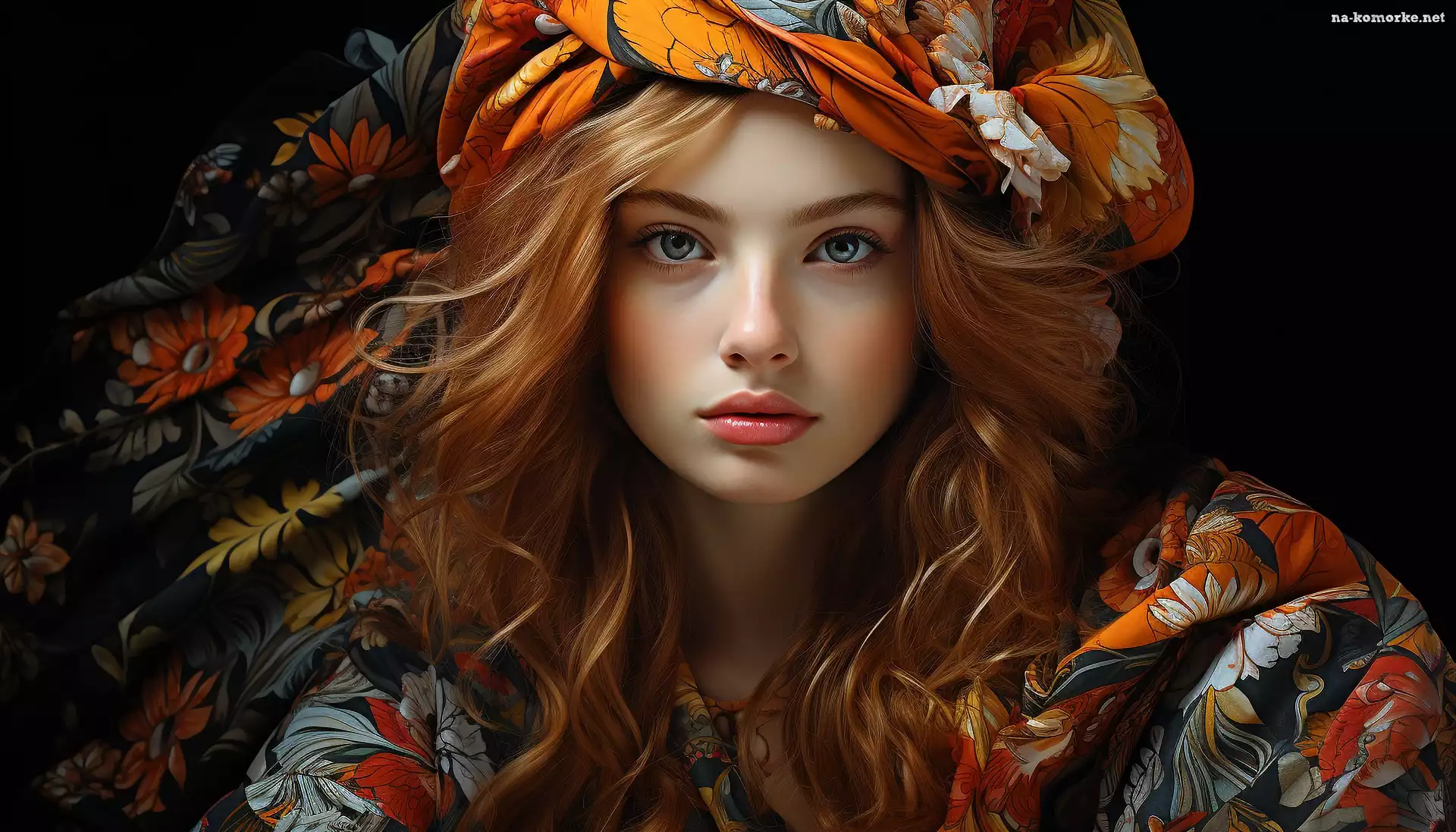 Kobieta, Spojrzenie, Turban