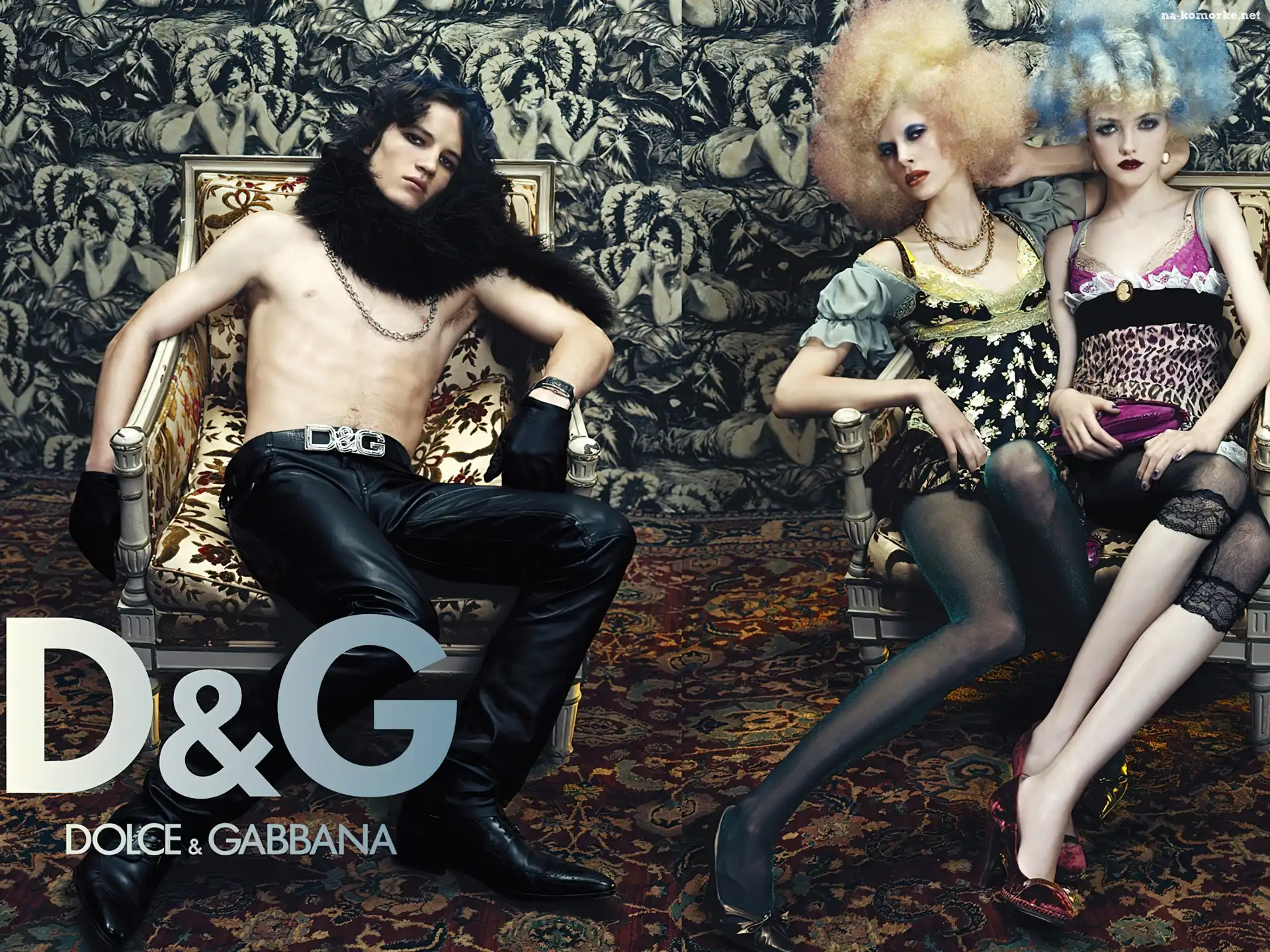 mężczyzna, kobiety, Dolce And Gabbana, skórzane, sukiekni, spodnie
