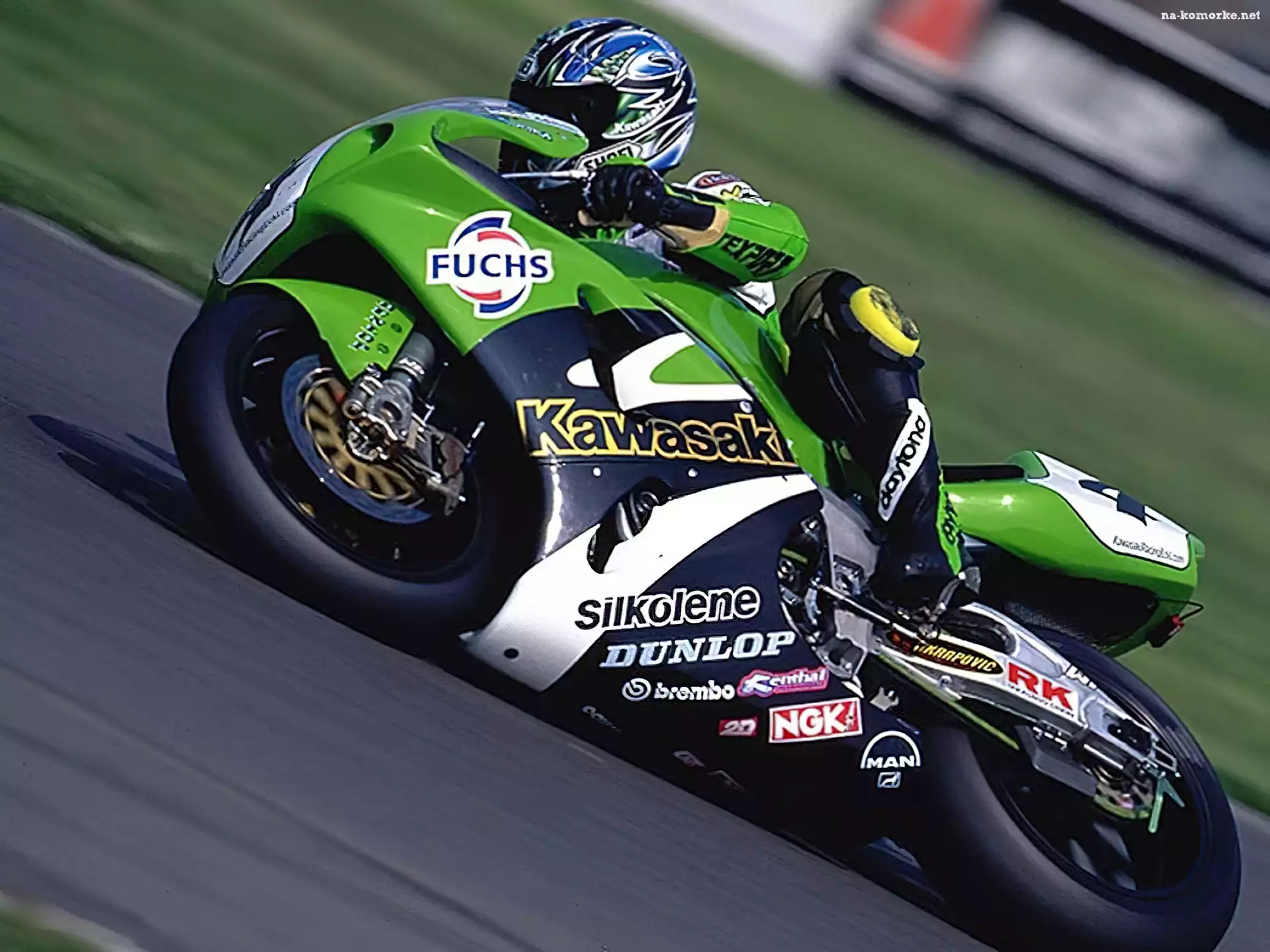 lusterka, Motory Kawasaki, światła , tłumik , zielony, kierownica, opony , siedzenie , koła